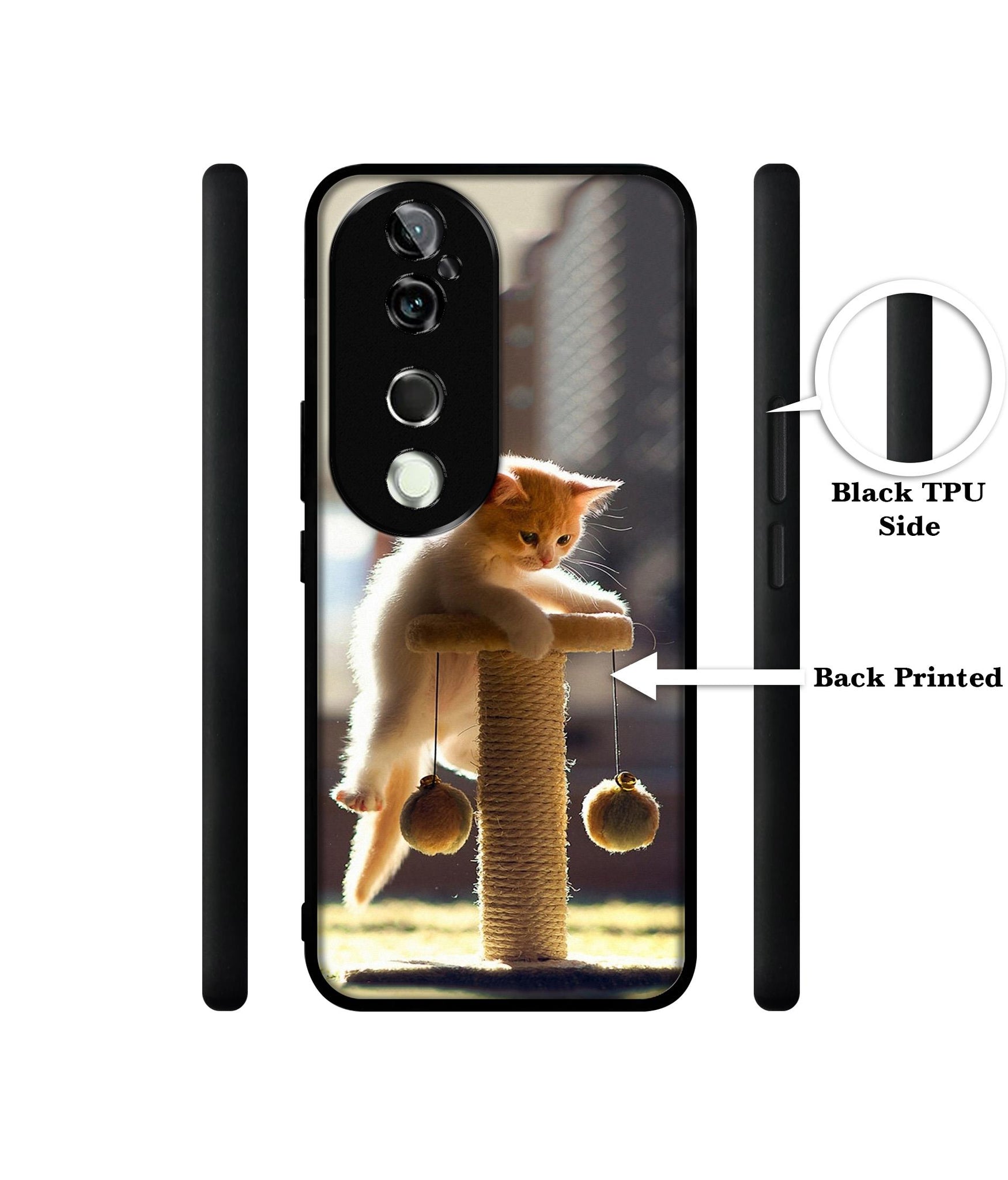 Cat Climbing Design Designer 2D Printed Back Case Cover for Vivo V40 5G / V40 Pro 5G