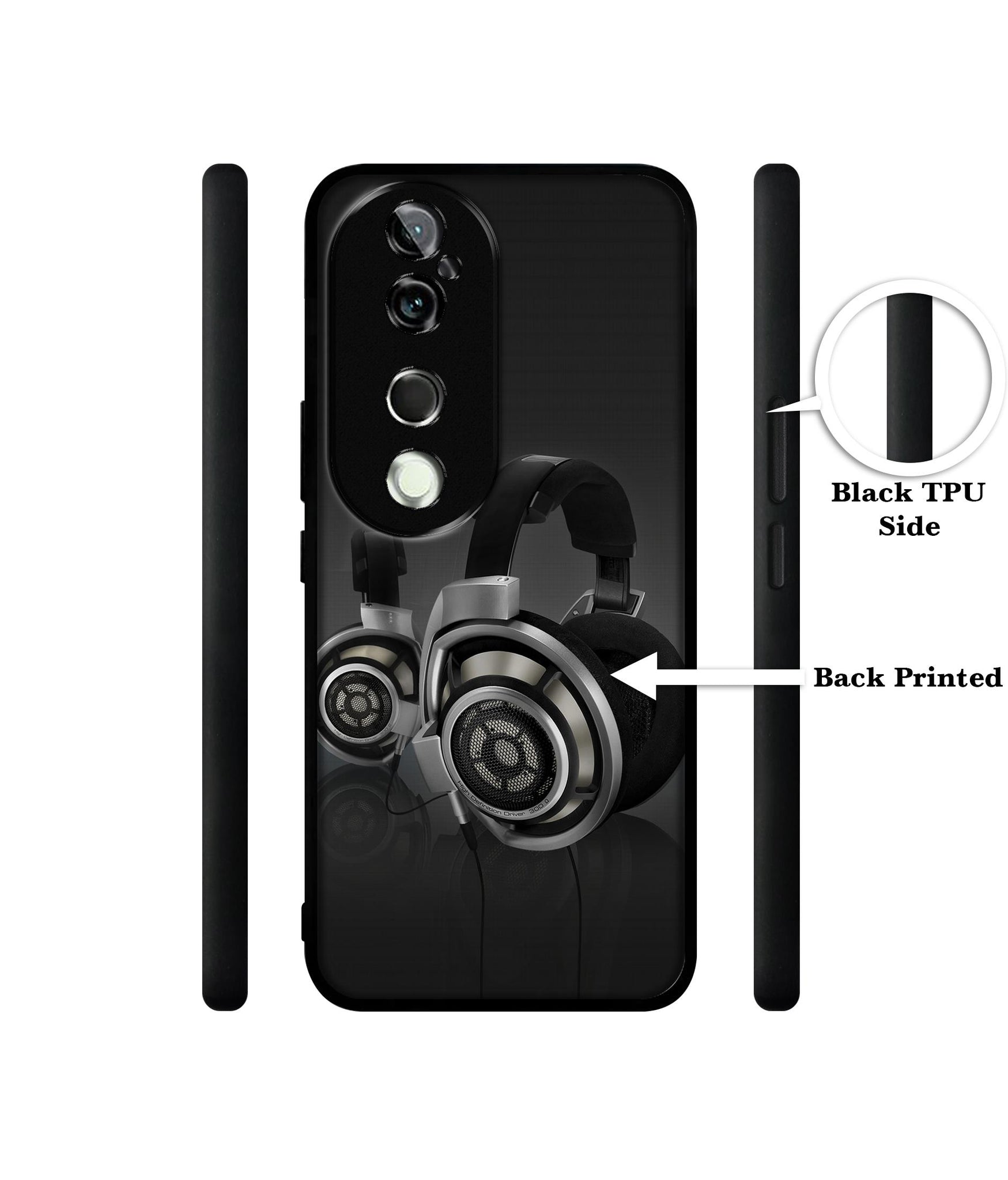 Head Phone Design Designer 2D Printed Back Case Cover for Vivo V40 5G / V40 Pro 5G