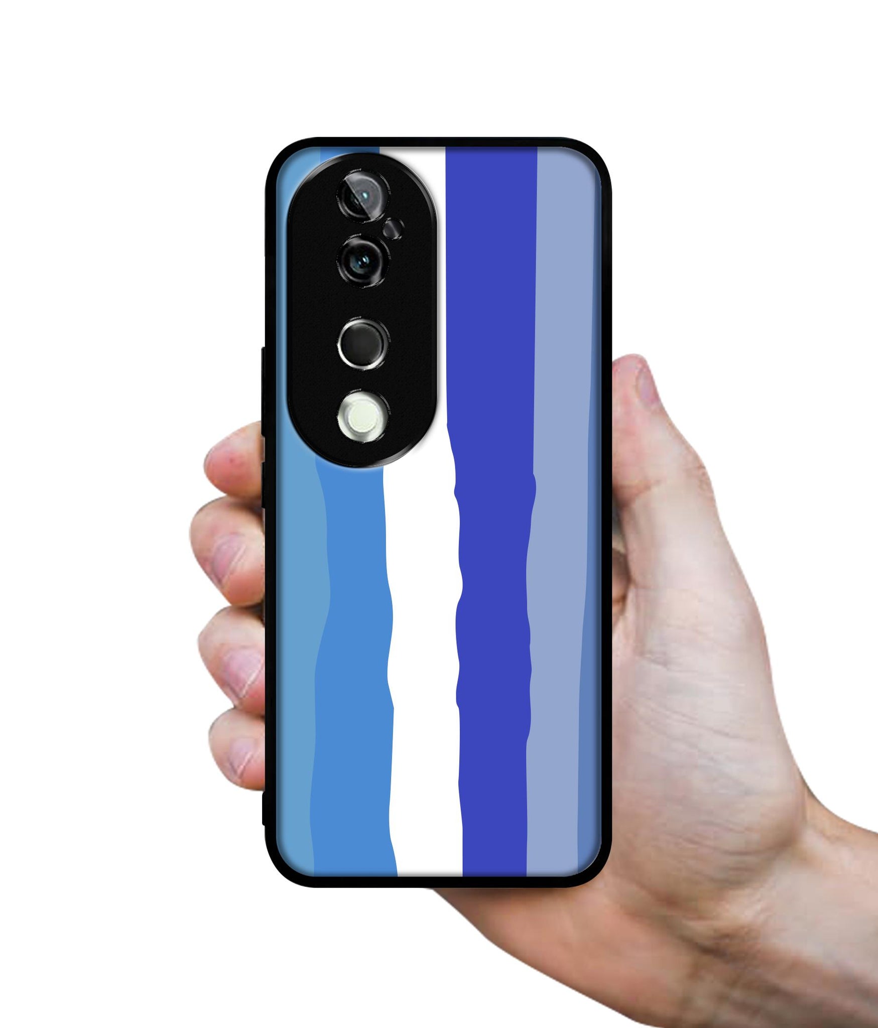 Blue Stripes Rainbow Design Designer 2D Printed Back Case Cover for Vivo V40 5G / V40 Pro 5G