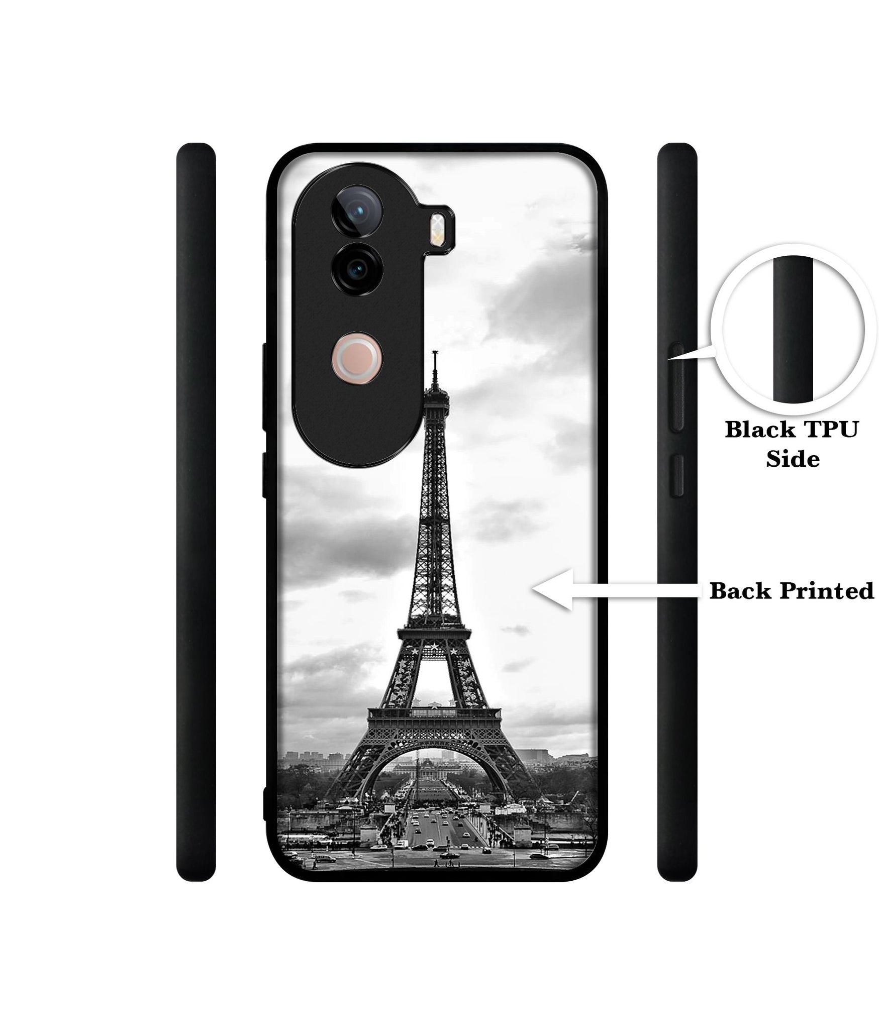 Eiffel Tower Design Designer 2D Printed Back Case Cover for Vivo V40e 5G / iQOO Z9s 5G