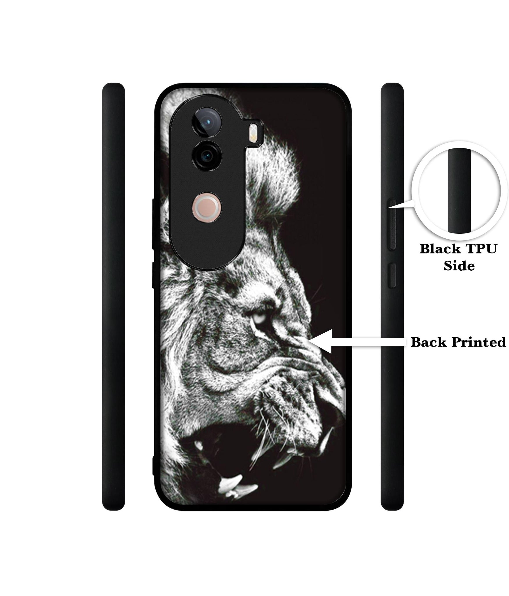 Angry Lion Design Designer 2D Printed Back Case Cover for Vivo V40e 5G / iQOO Z9s 5G