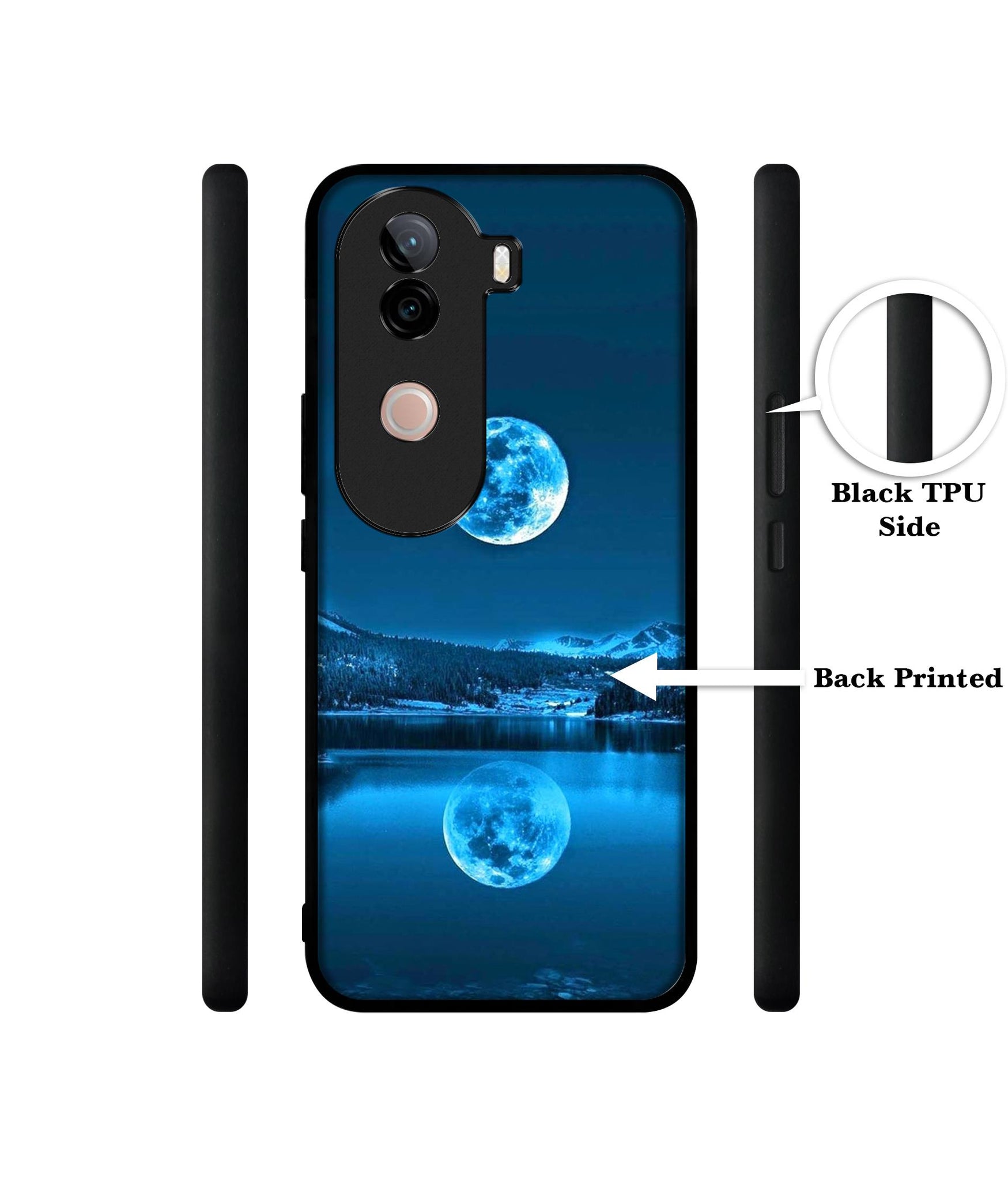 Awesome Moon Design Designer 2D Printed Back Case Cover for Vivo V40e 5G / iQOO Z9s 5G