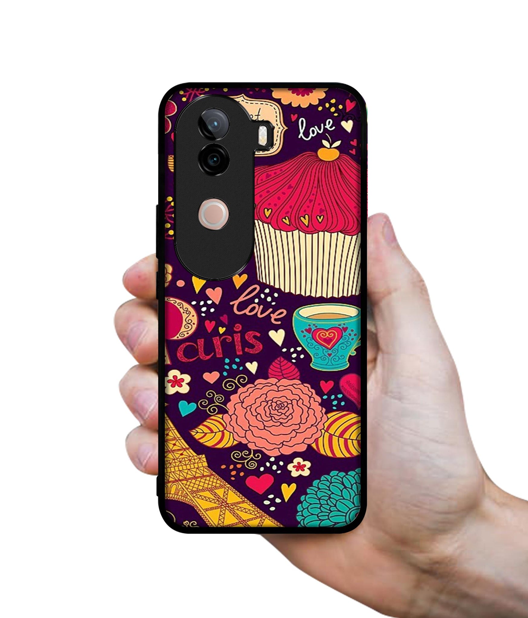 Paris Flower Love Design Designer 2D Printed Back Case Cover for Vivo V40e 5G / iQOO Z9s 5G