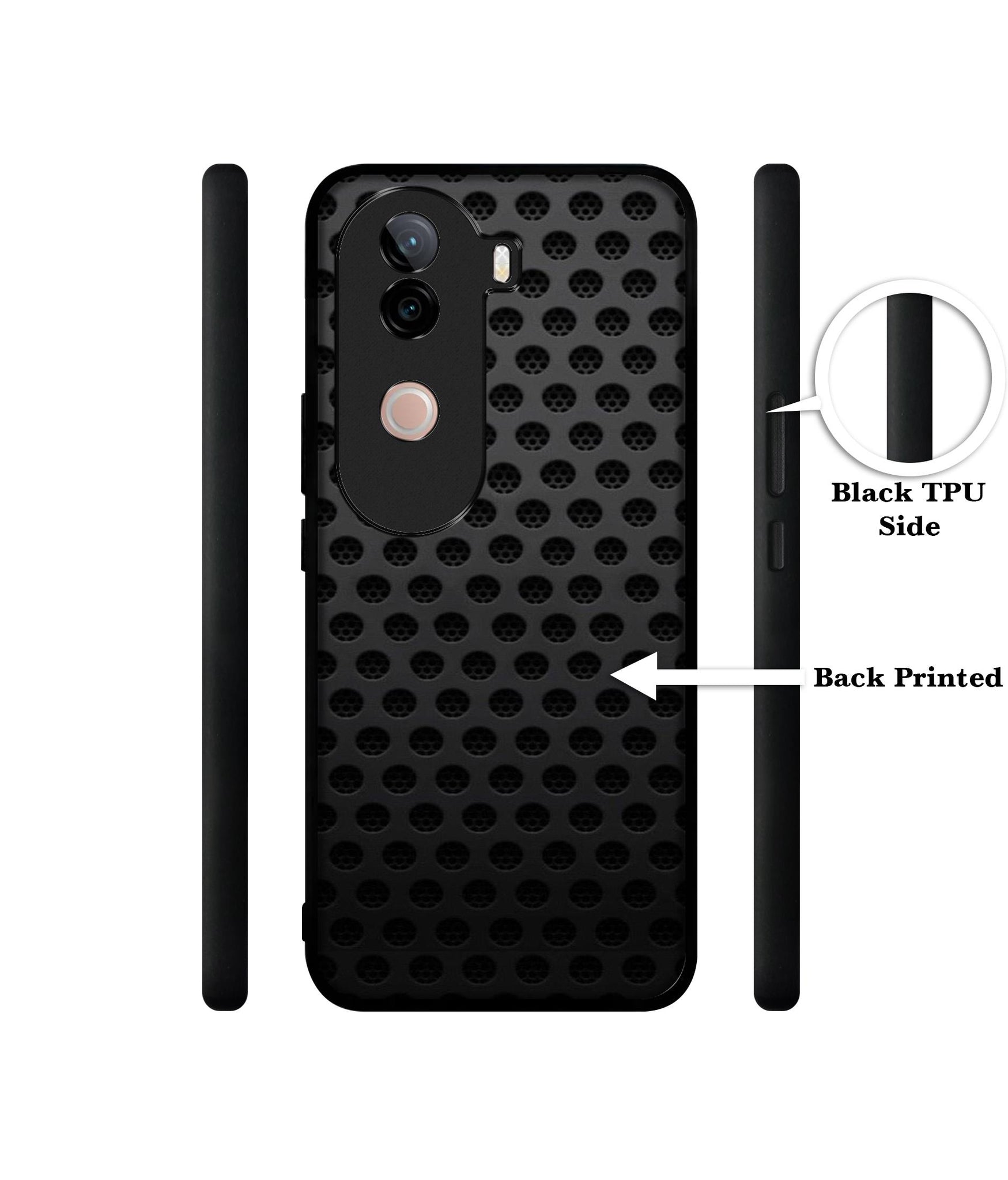 Black Circle Design Designer 2D Printed Back Case Cover for Vivo V40e 5G / iQOO Z9s 5G