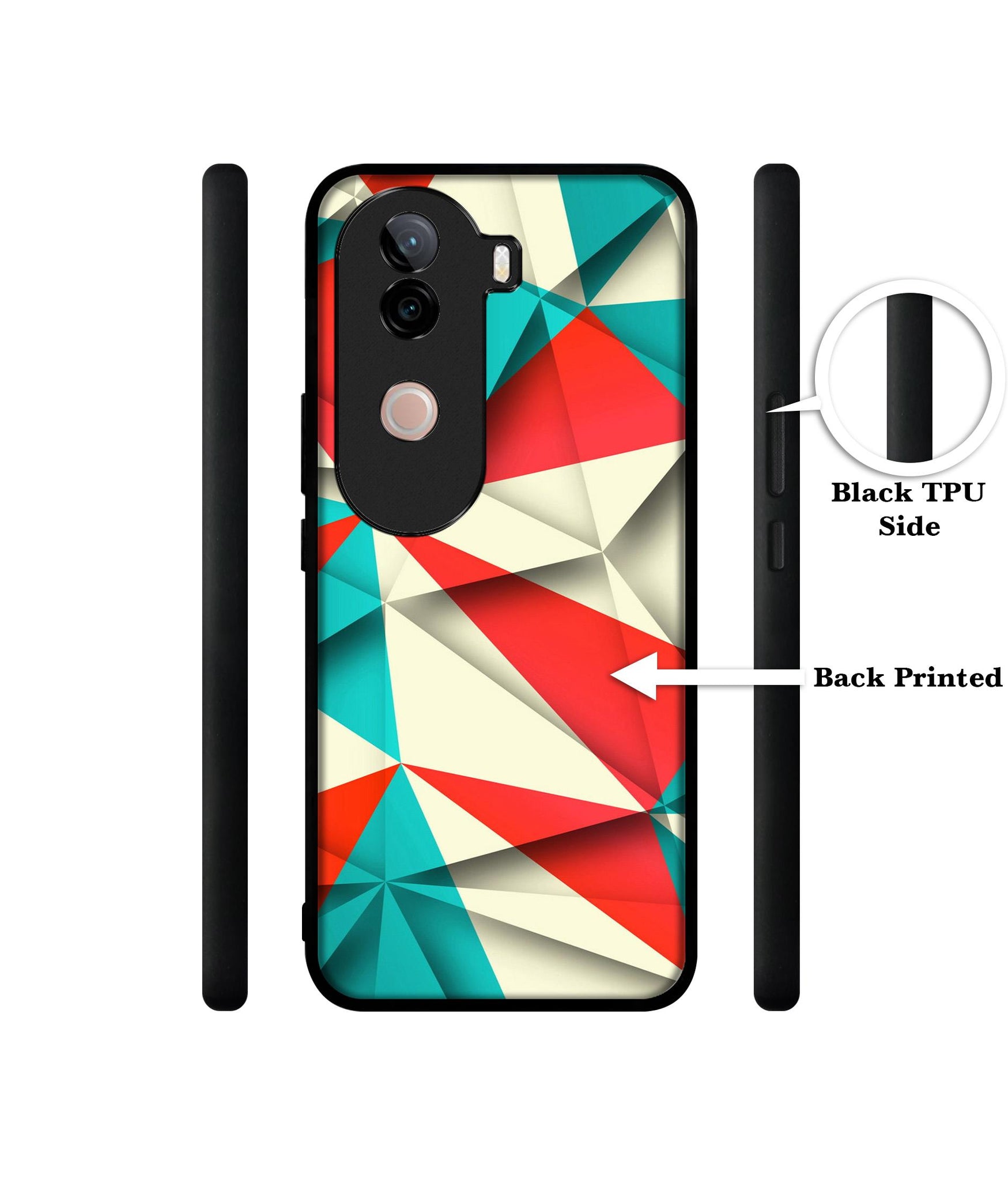 Red Blue White Pattern Design Designer 2D Printed Back Case Cover for Vivo V40e 5G / iQOO Z9s 5G