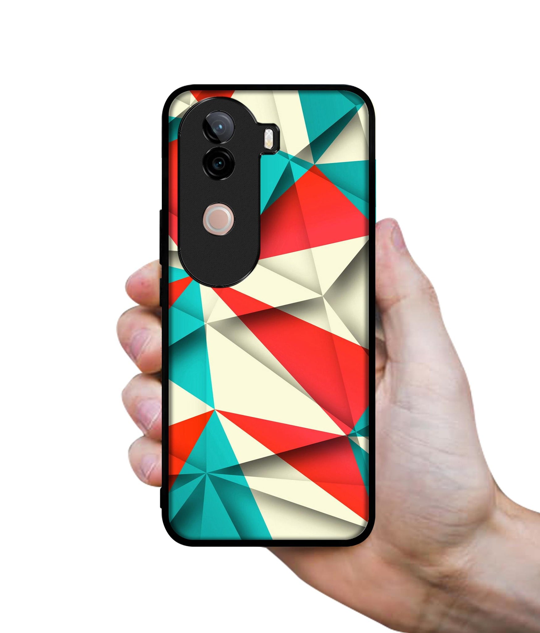 Red Blue White Pattern Design Designer 2D Printed Back Case Cover for Vivo V40e 5G / iQOO Z9s 5G