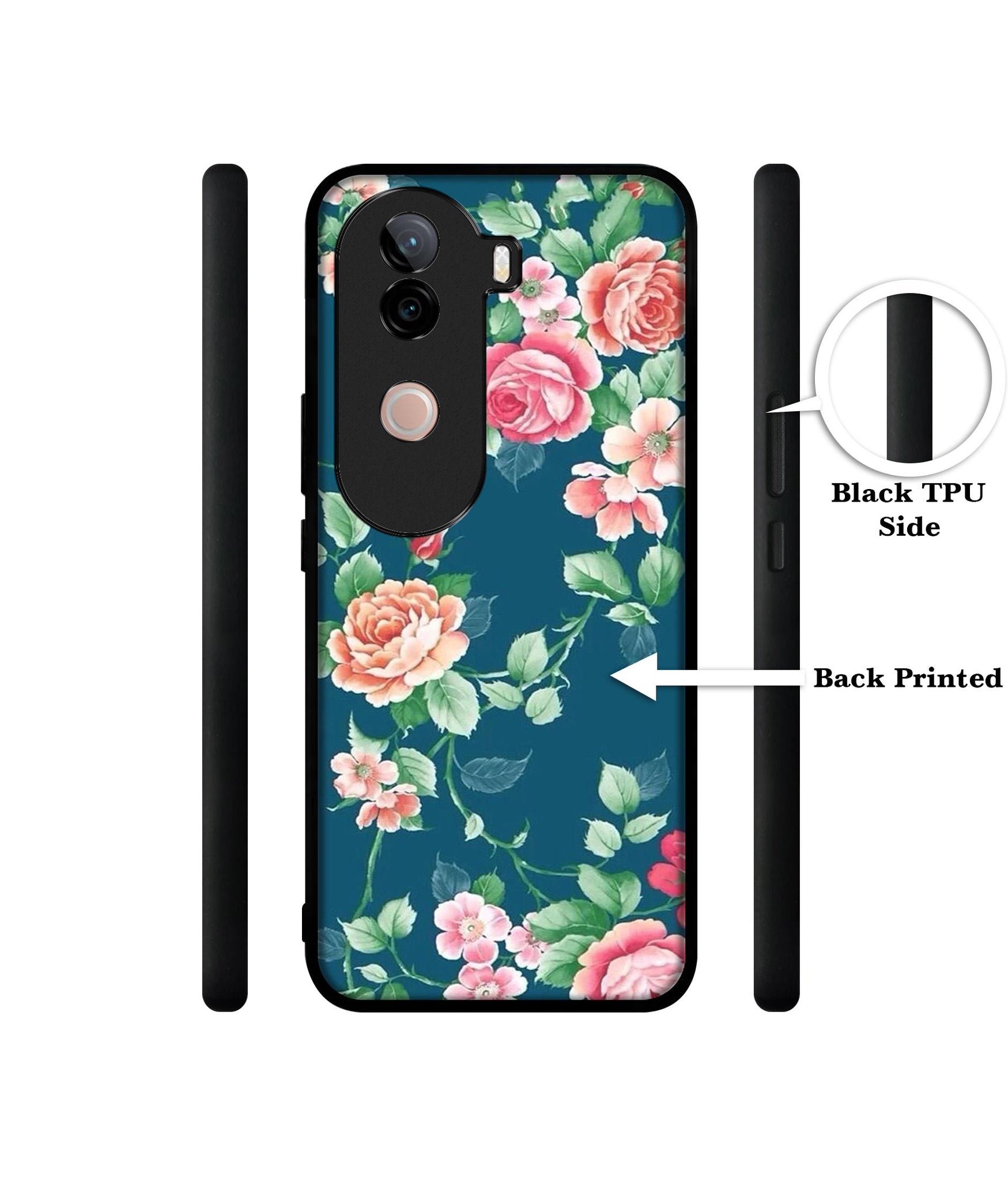 Vintage Floral Design Designer 2D Printed Back Case Cover for Vivo V40e 5G / iQOO Z9s 5G