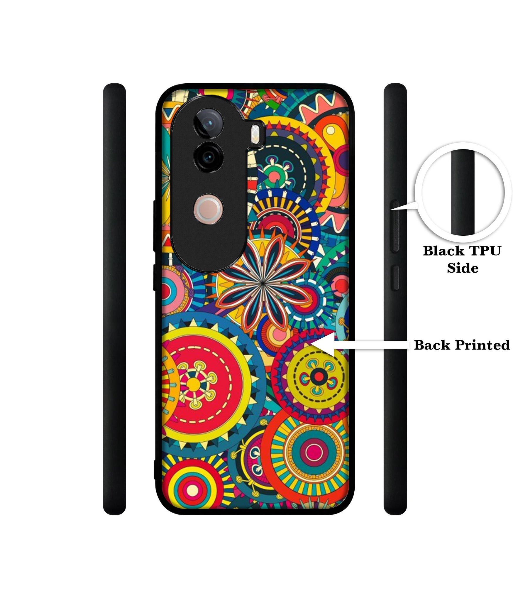 Ring Pattern Print Design Designer 2D Printed Back Case Cover for Vivo V40e 5G / iQOO Z9s 5G