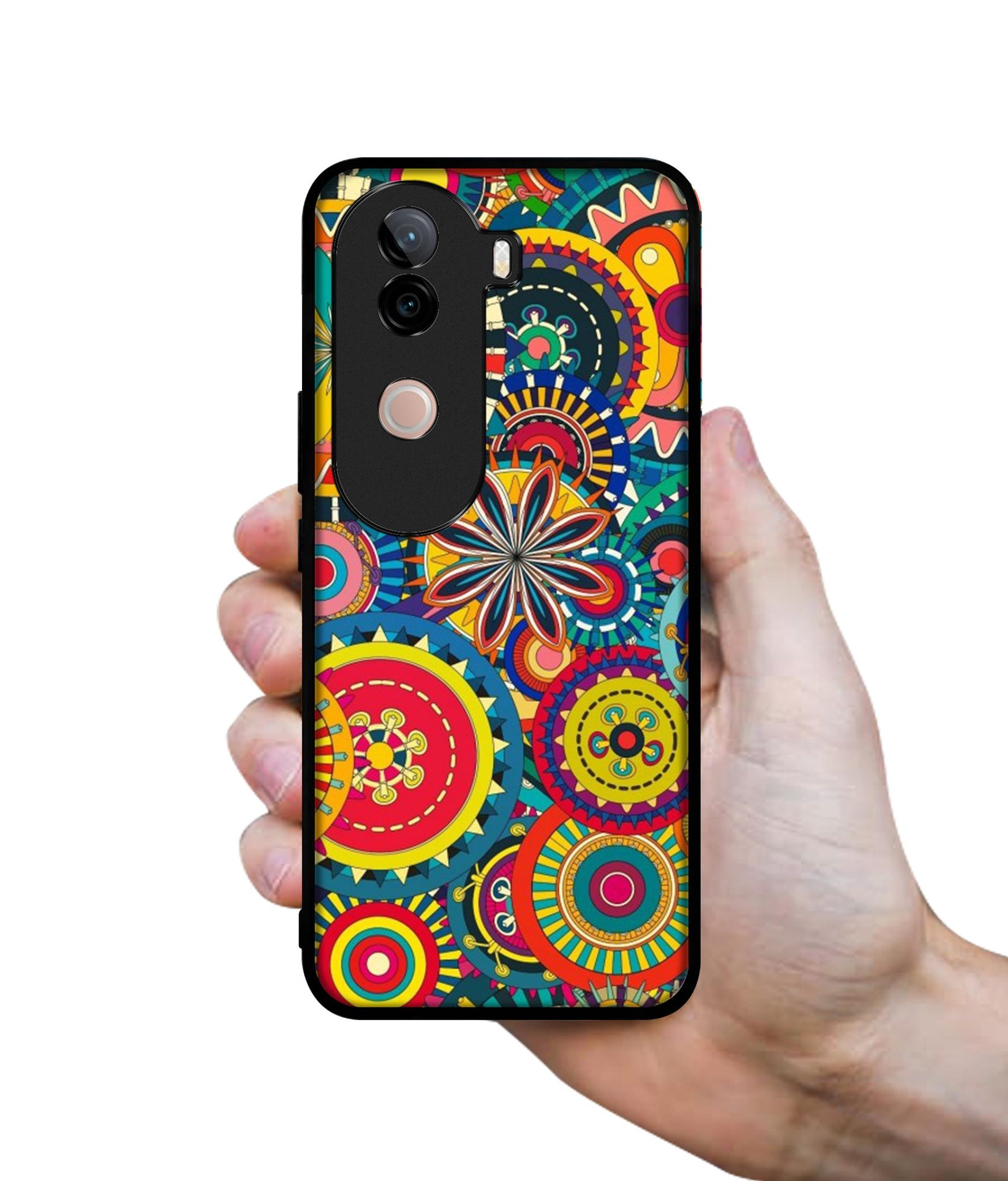 Ring Pattern Print Design Designer 2D Printed Back Case Cover for Vivo V40e 5G / iQOO Z9s 5G