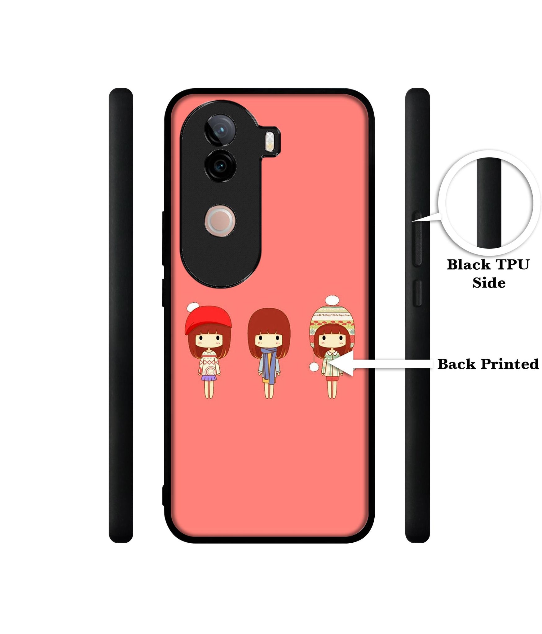Cute Girls Design Designer 2D Printed Back Case Cover for Vivo V40e 5G / iQOO Z9s 5G