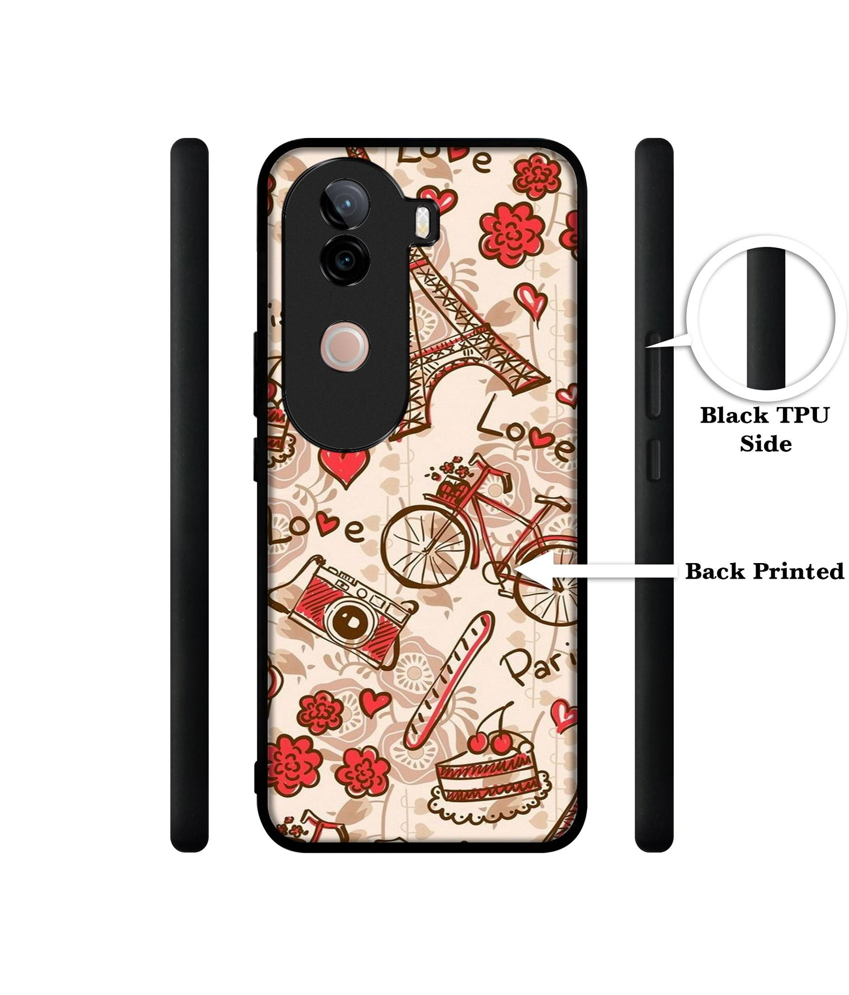 Vintage Paris Design Designer 2D Printed Back Case Cover for Vivo V40e 5G / iQOO Z9s 5G