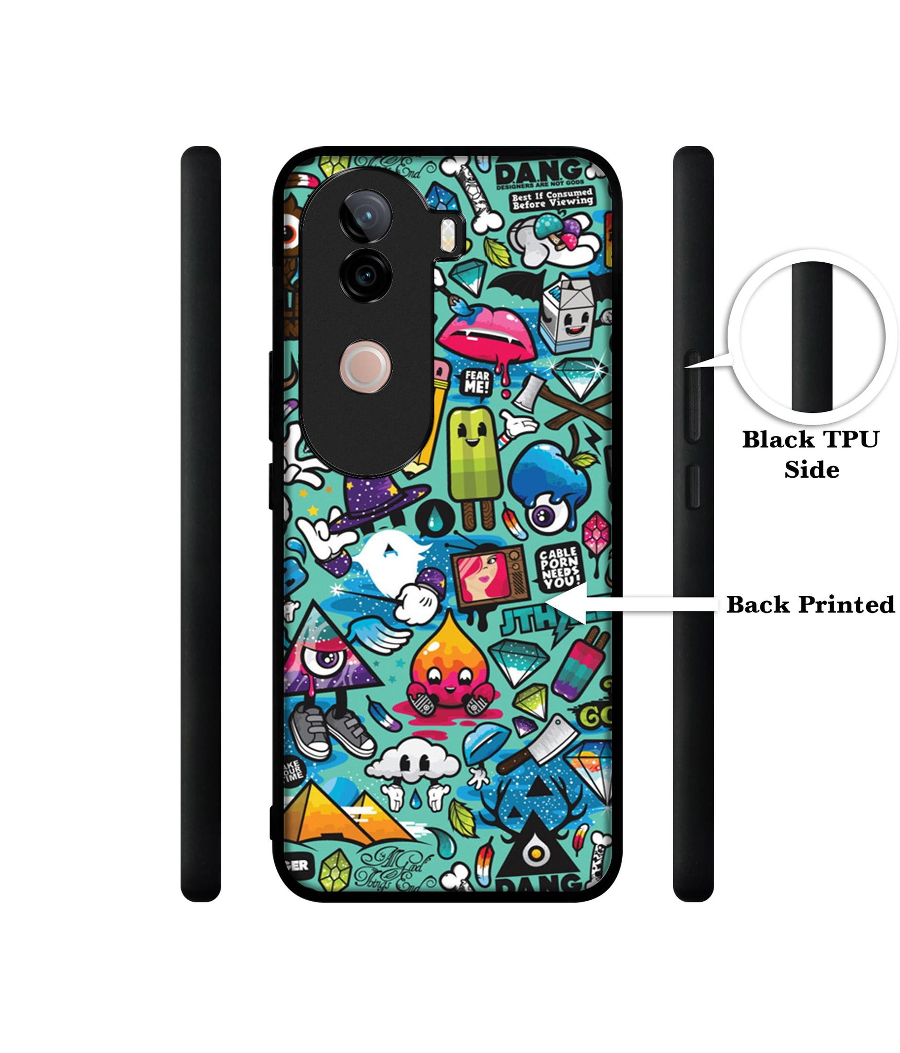 Crazy Design Designer 2D Printed Back Case Cover for Vivo V40e 5G / iQOO Z9s 5G