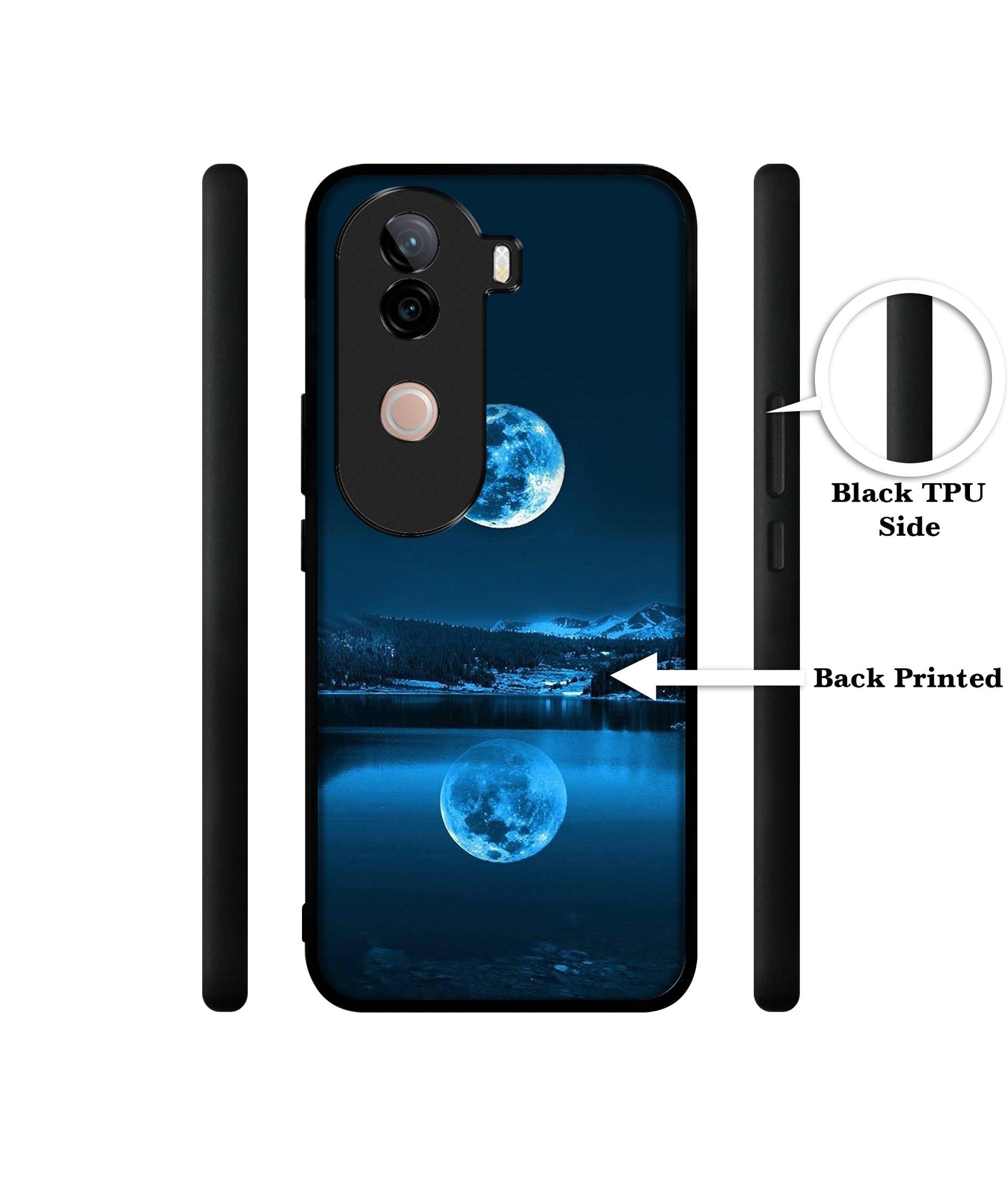 Moon Pattern Print Design Designer 2D Printed Back Case Cover for Vivo V40e 5G / iQOO Z9s 5G