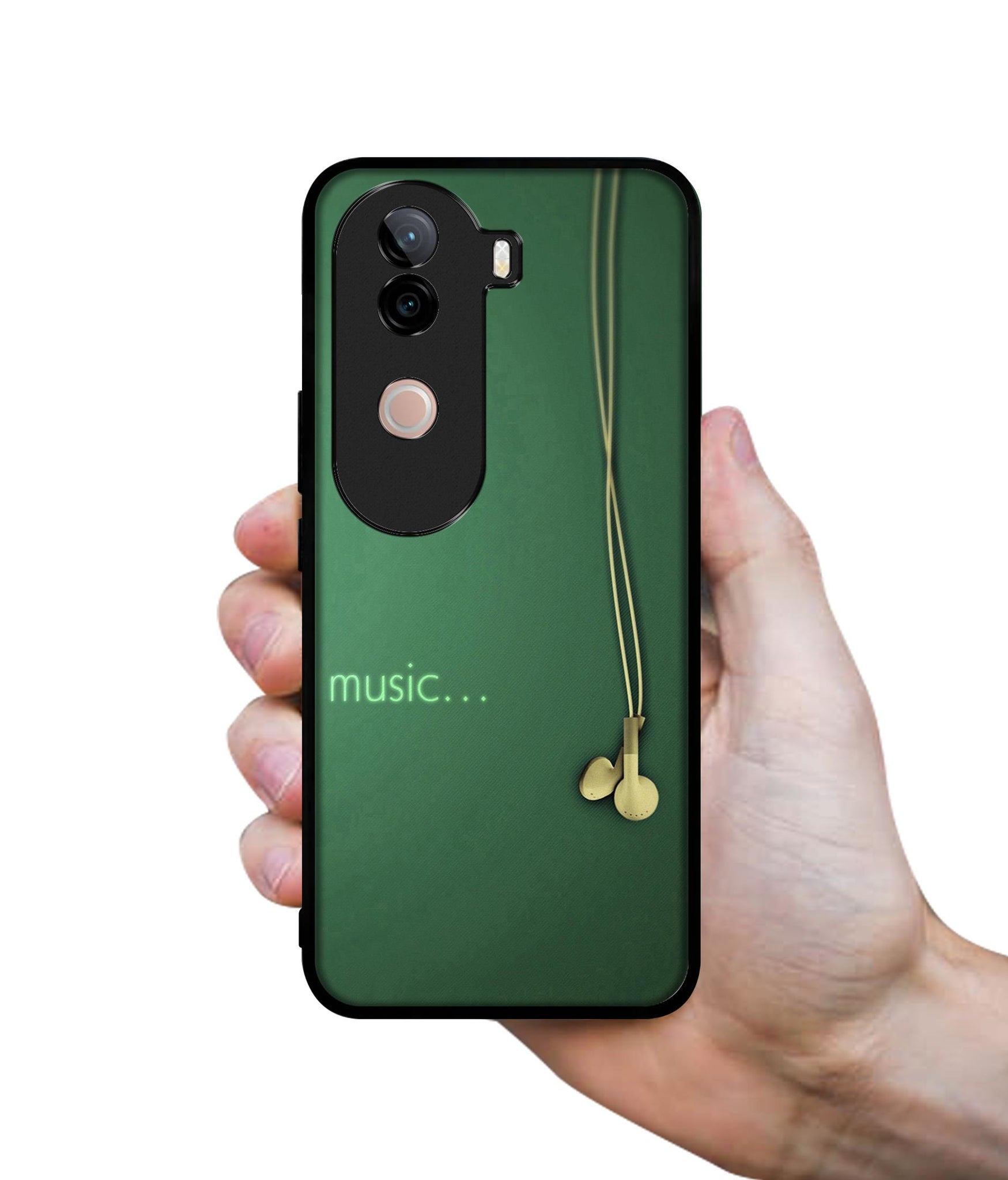 Headphone Music Design Designer 2D Printed Back Case Cover for Vivo V40e 5G / iQOO Z9s 5G