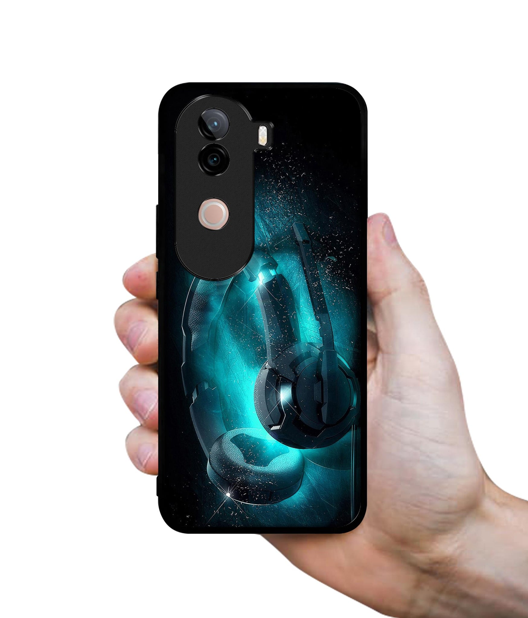 Cool Headphone Design Designer 2D Printed Back Case Cover for Vivo V40e 5G / iQOO Z9s 5G