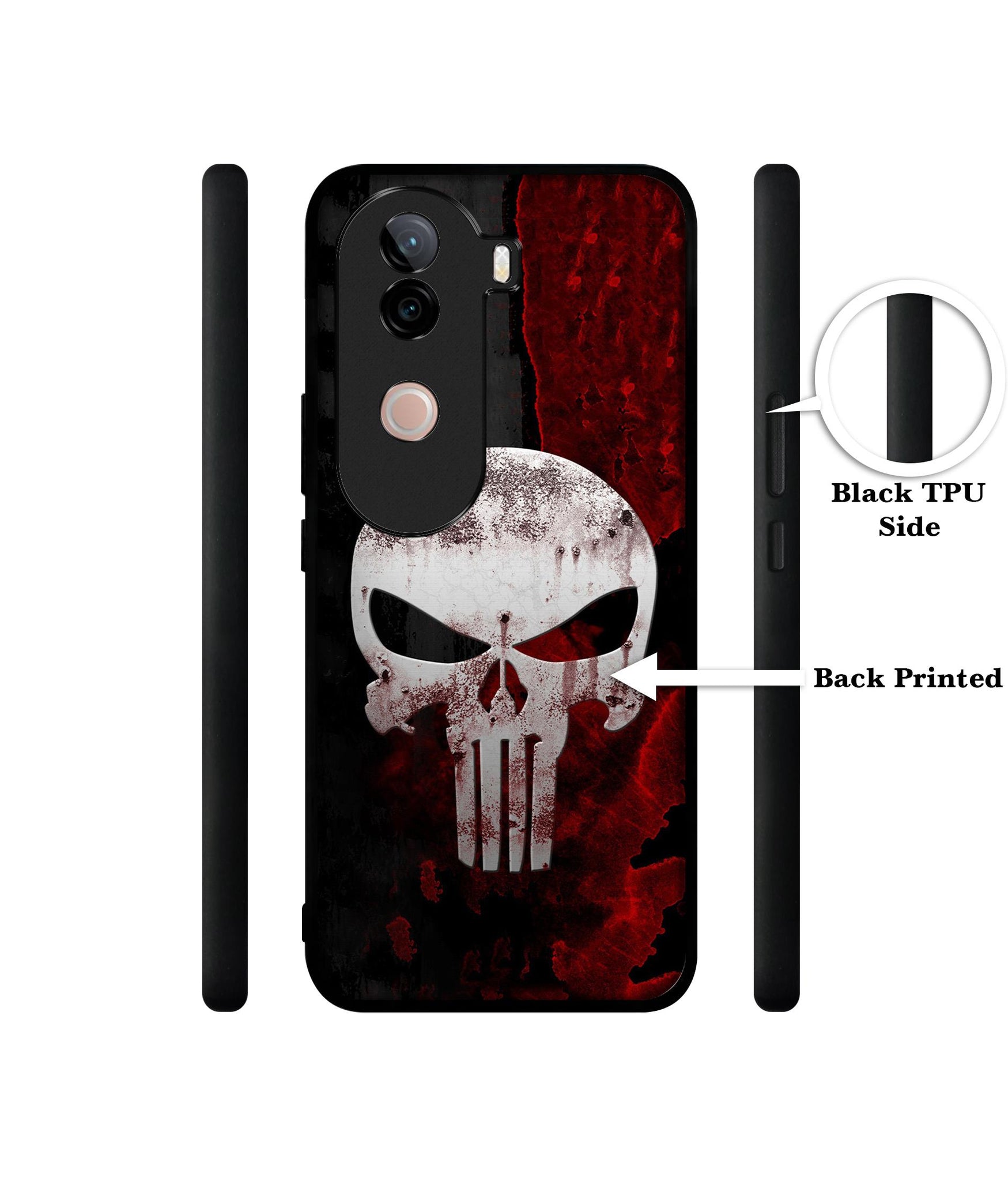 Punisher Skull Design Designer 2D Printed Back Case Cover for Vivo V40e 5G / iQOO Z9s 5G