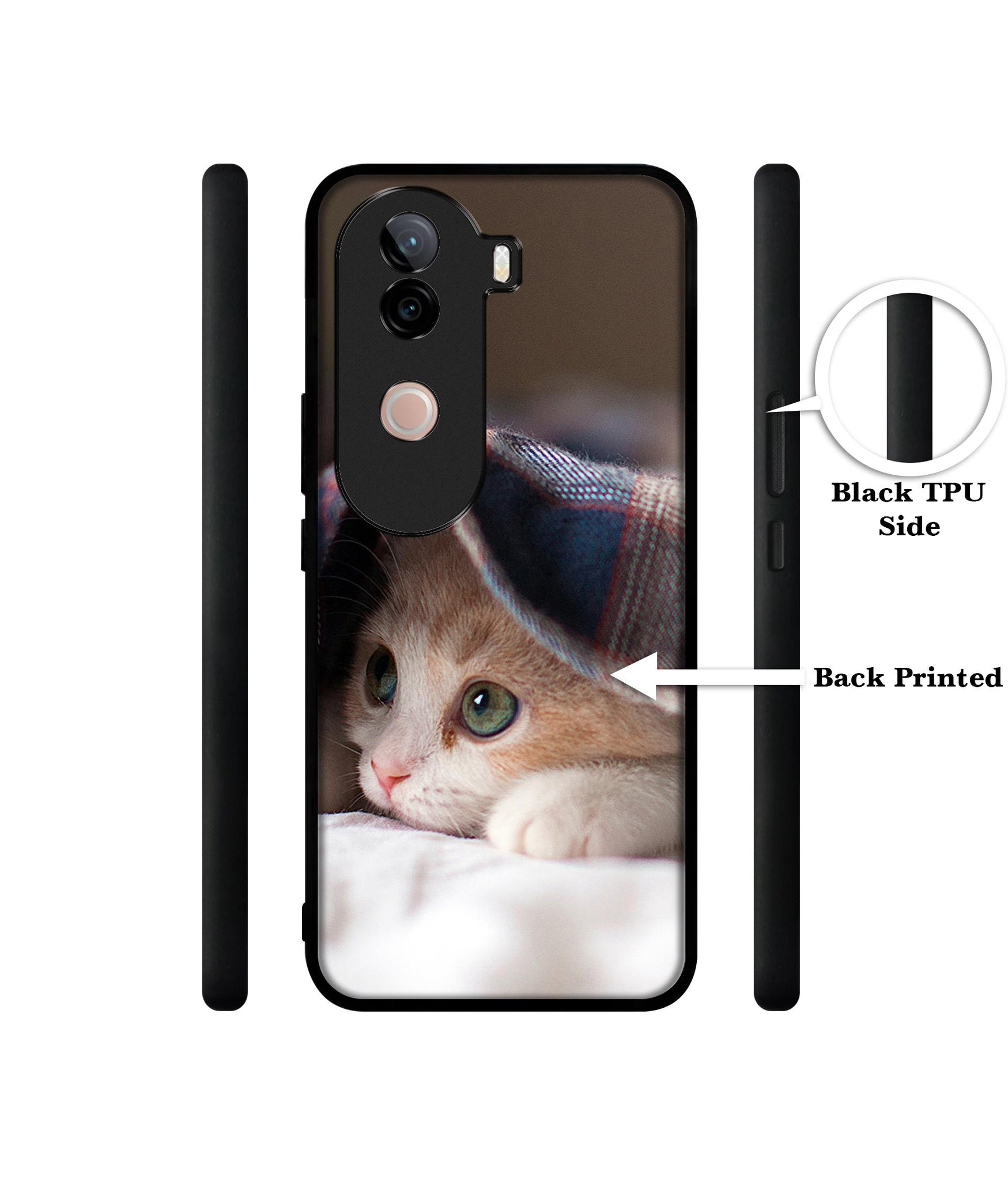 Sleepy Kitten Design Designer 2D Printed Back Case Cover for Vivo V40e 5G / iQOO Z9s 5G