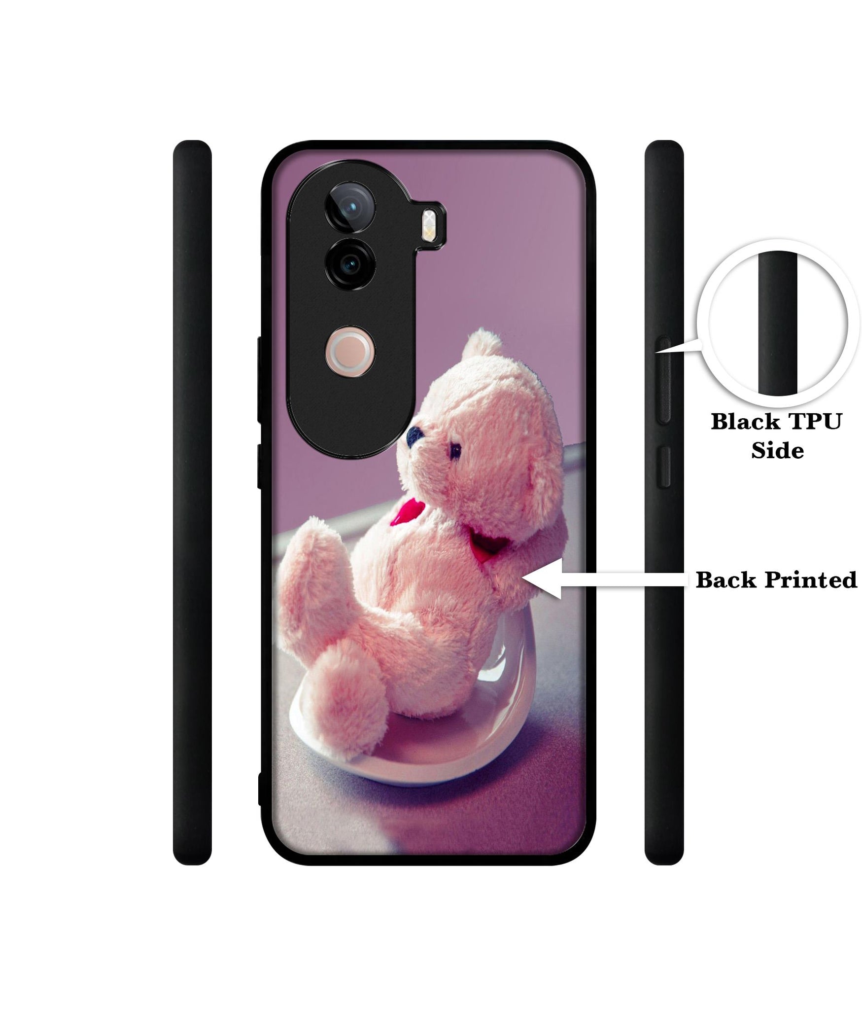 Cute Teddy Bear Design Designer 2D Printed Back Case Cover for Vivo V40e 5G / iQOO Z9s 5G