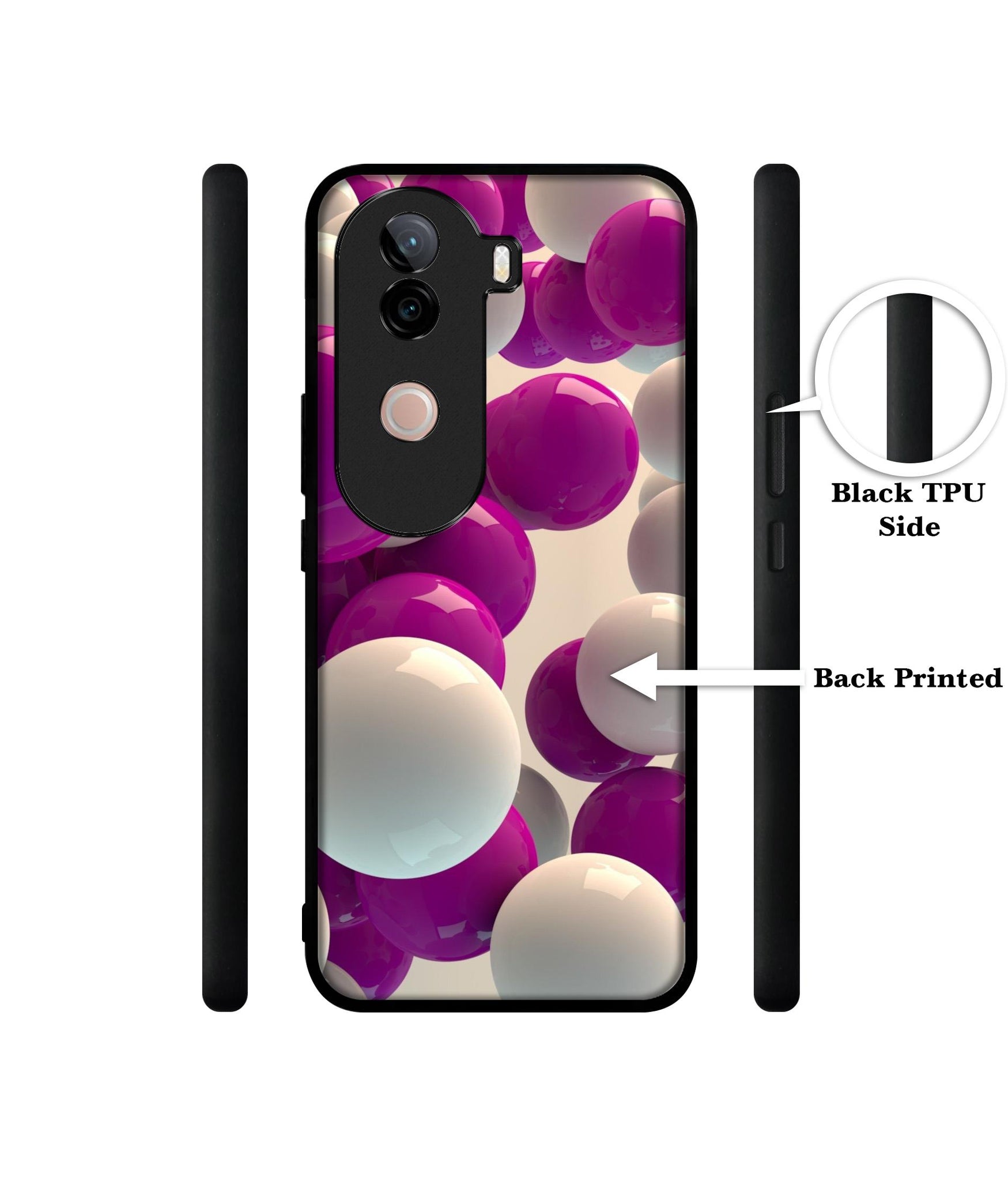 3D Balloons Design Designer 2D Printed Back Case Cover for Vivo V40e 5G / iQOO Z9s 5G