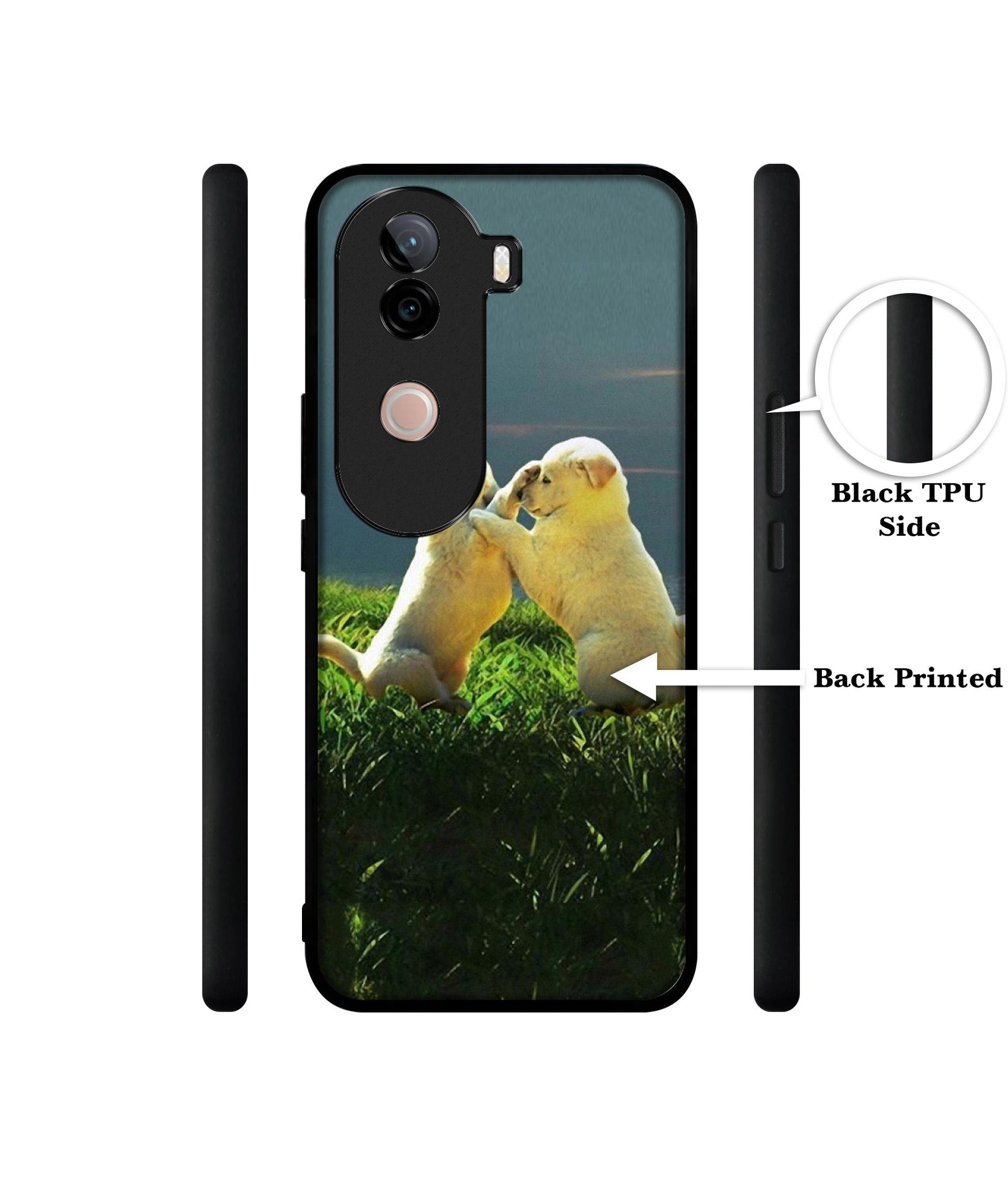Puppy Couple Sunset Design Designer 2D Printed Back Case Cover for Vivo V40e 5G / iQOO Z9s 5G