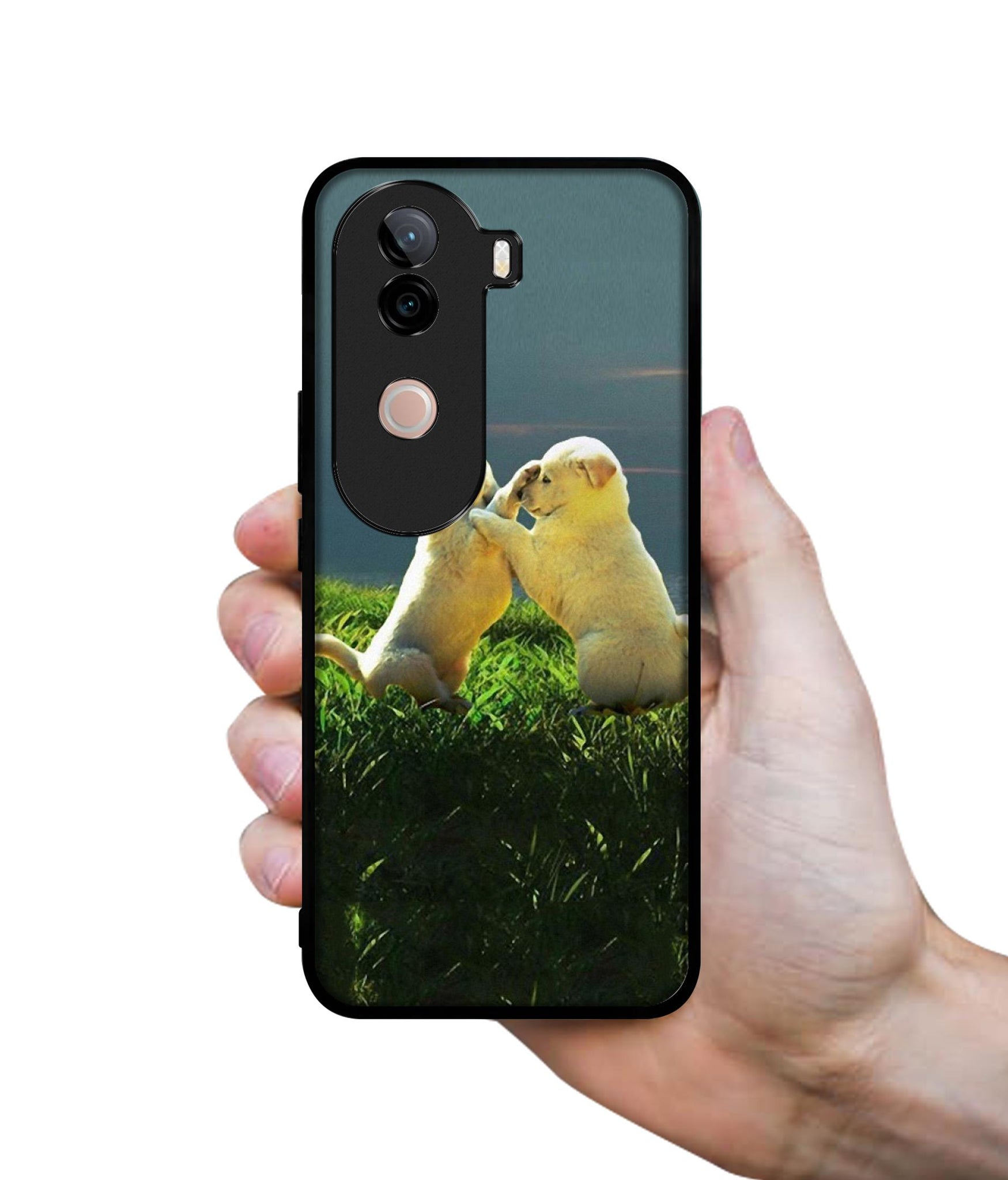 Puppy Couple Sunset Design Designer 2D Printed Back Case Cover for Vivo V40e 5G / iQOO Z9s 5G
