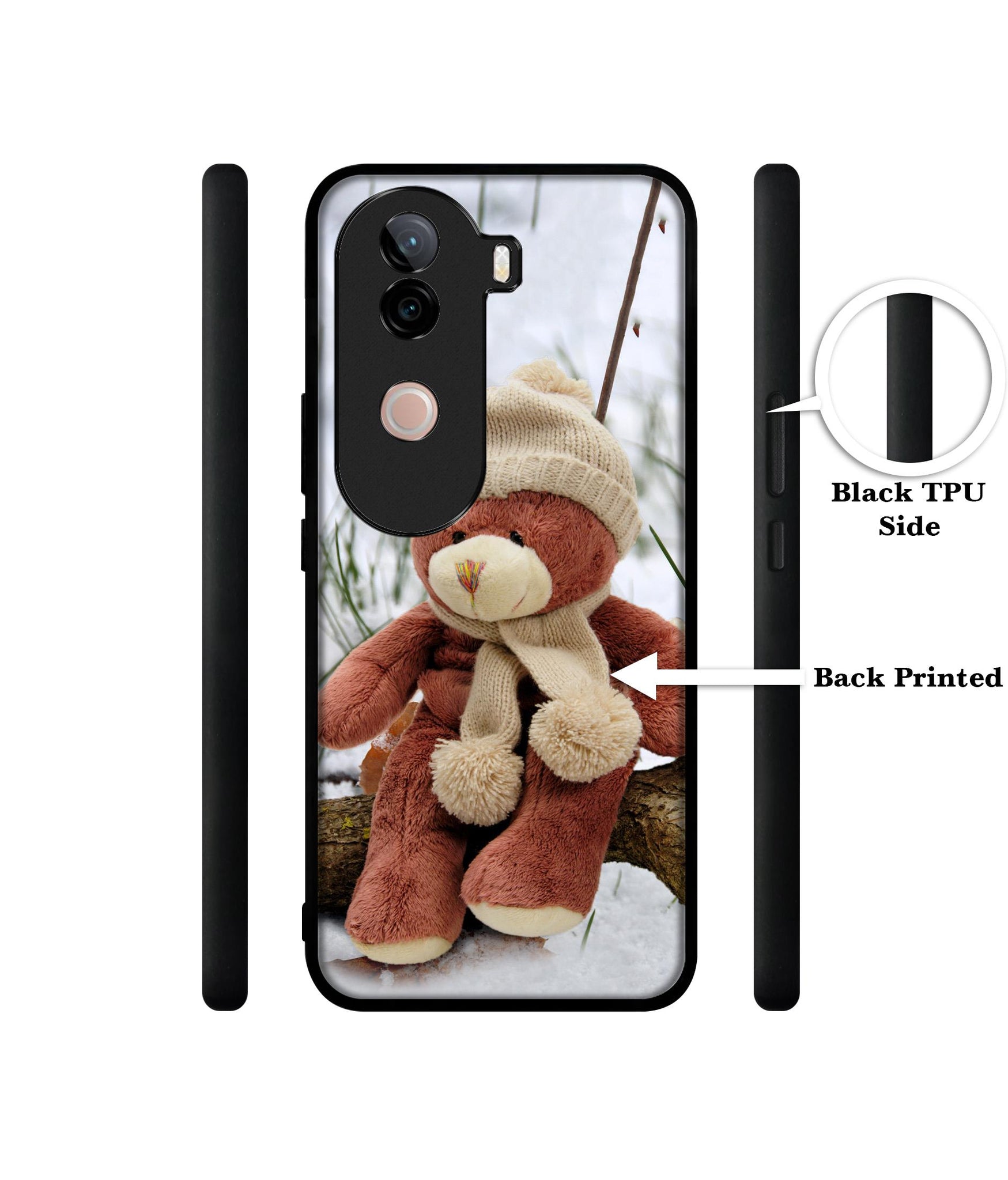 Woolen Bear Design Designer 2D Printed Back Case Cover for Vivo V40e 5G / iQOO Z9s 5G