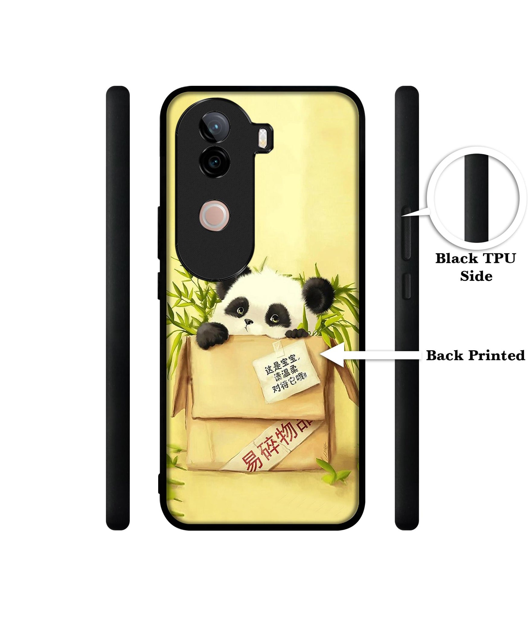 Panda In Box Design Designer 2D Printed Back Case Cover for Vivo V40e 5G / iQOO Z9s 5G