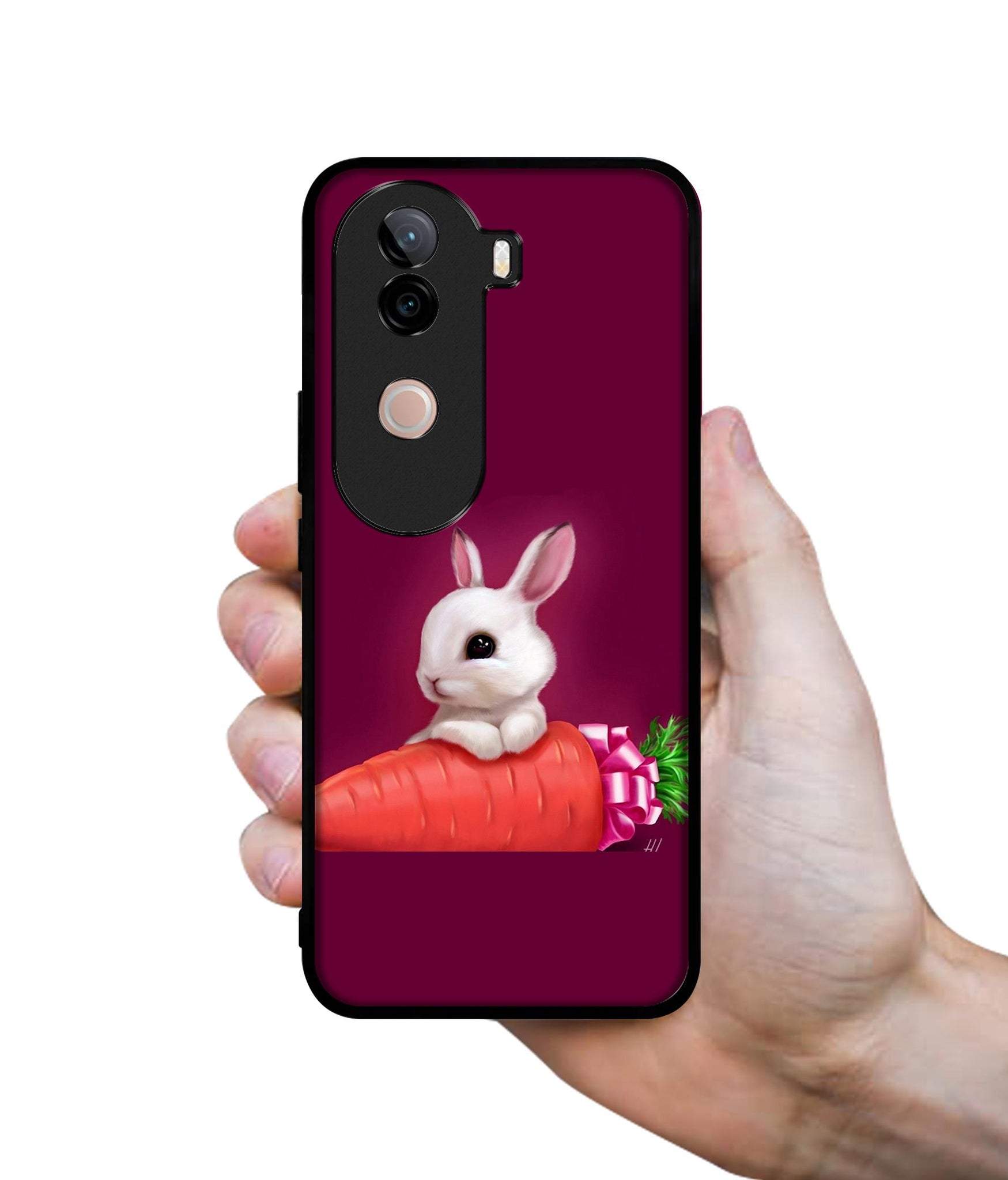 Bunny With Carrot Design Designer 2D Printed Back Case Cover for Vivo V40e 5G / iQOO Z9s 5G