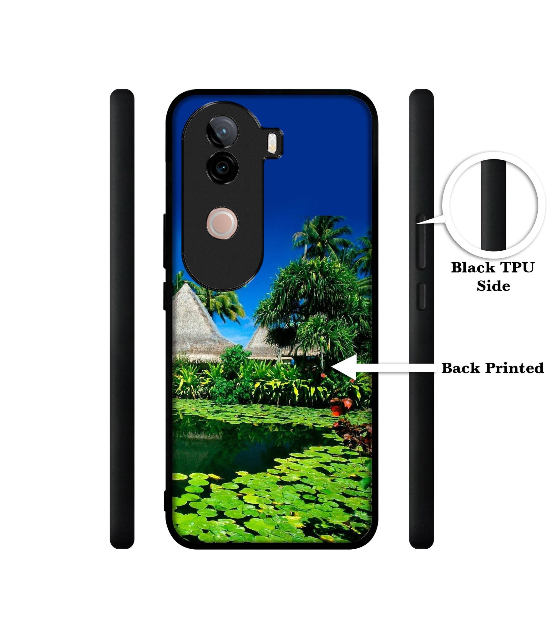Tropics Water Design Designer 2D Printed Back Case Cover for Vivo V40e 5G / iQOO Z9s 5G