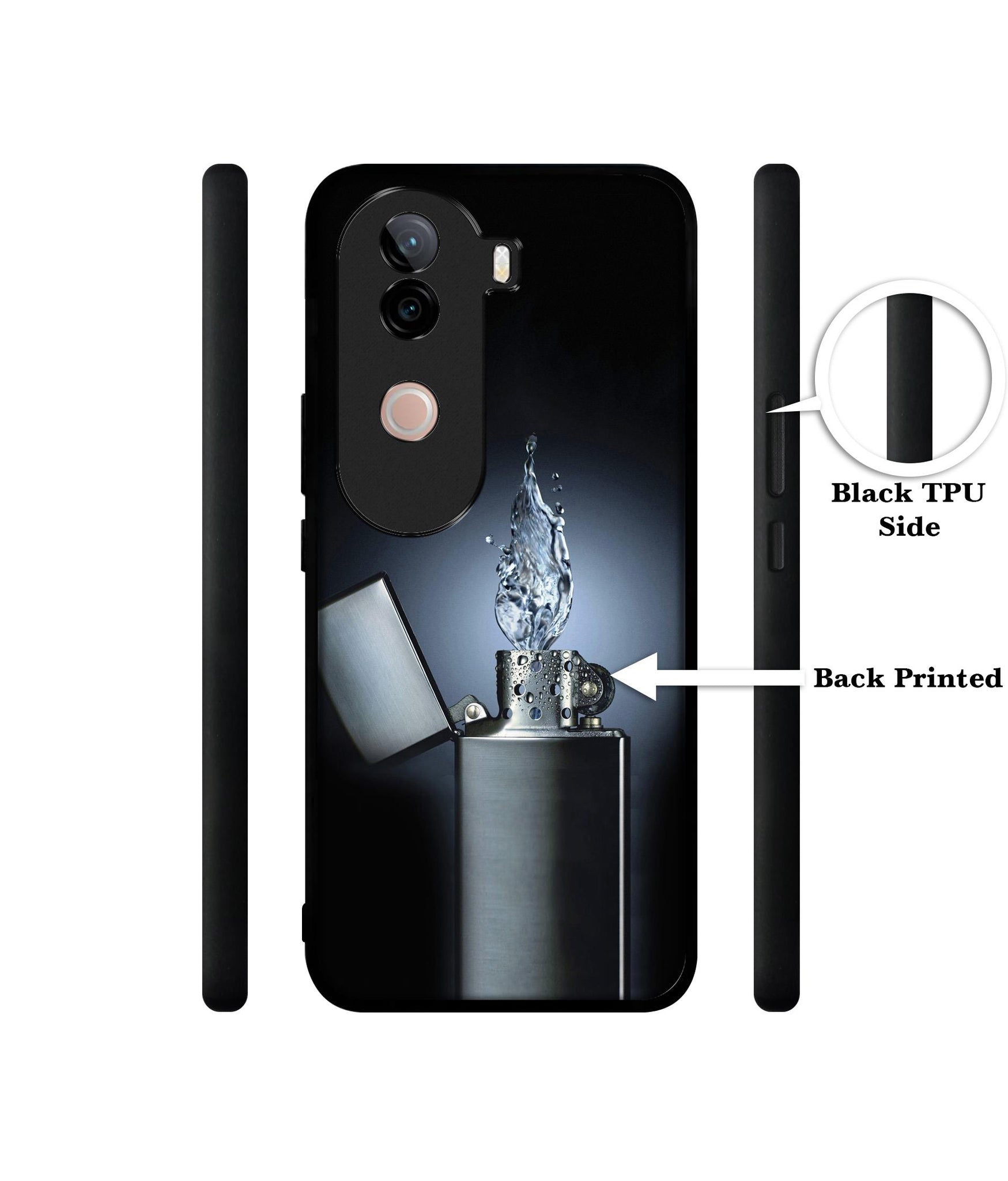 Water Lighter Design Designer 2D Printed Back Case Cover for Vivo V40e 5G / iQOO Z9s 5G