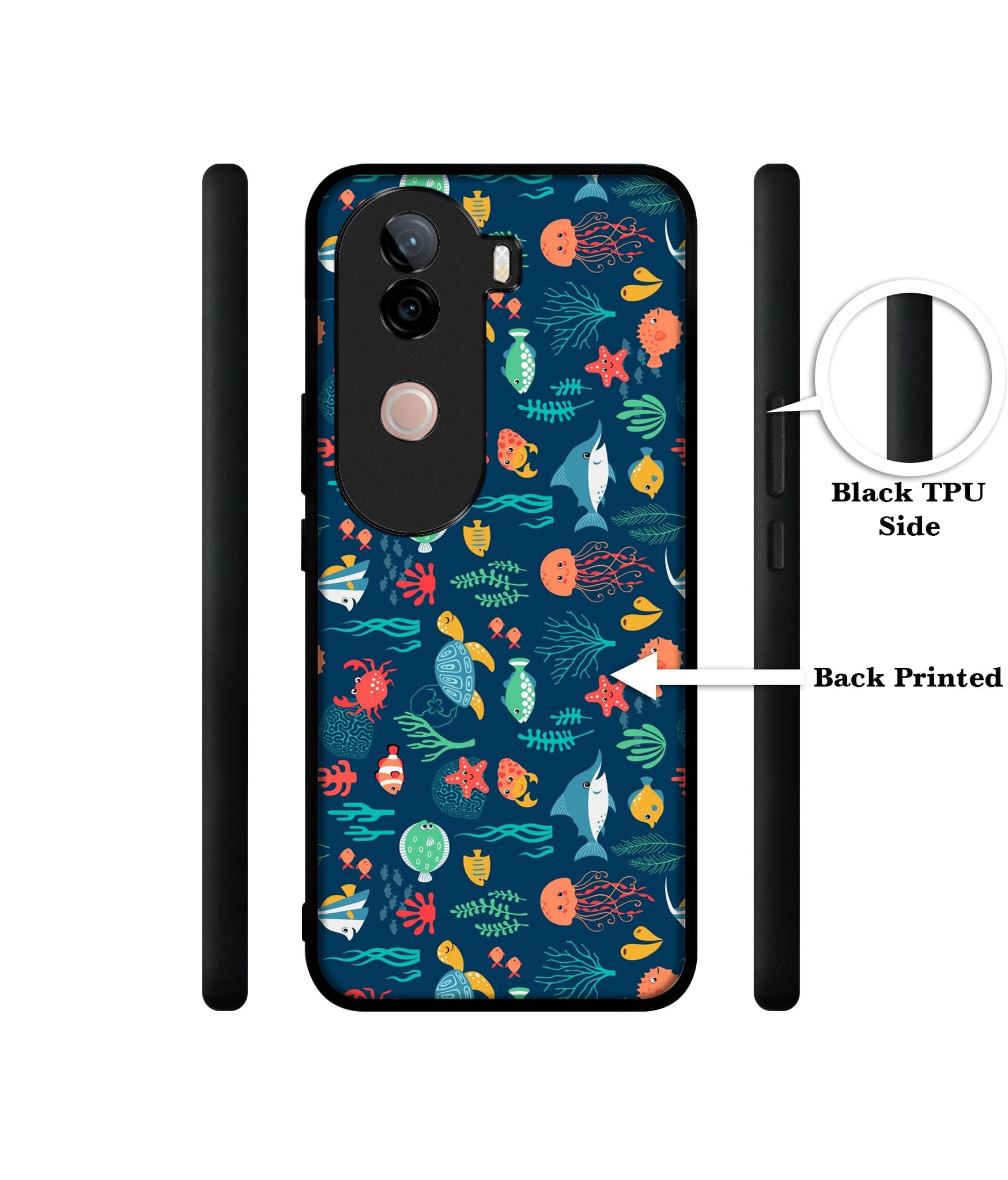 Aquarium Texture Design Designer 2D Printed Back Case Cover for Vivo V40e 5G / iQOO Z9s 5G