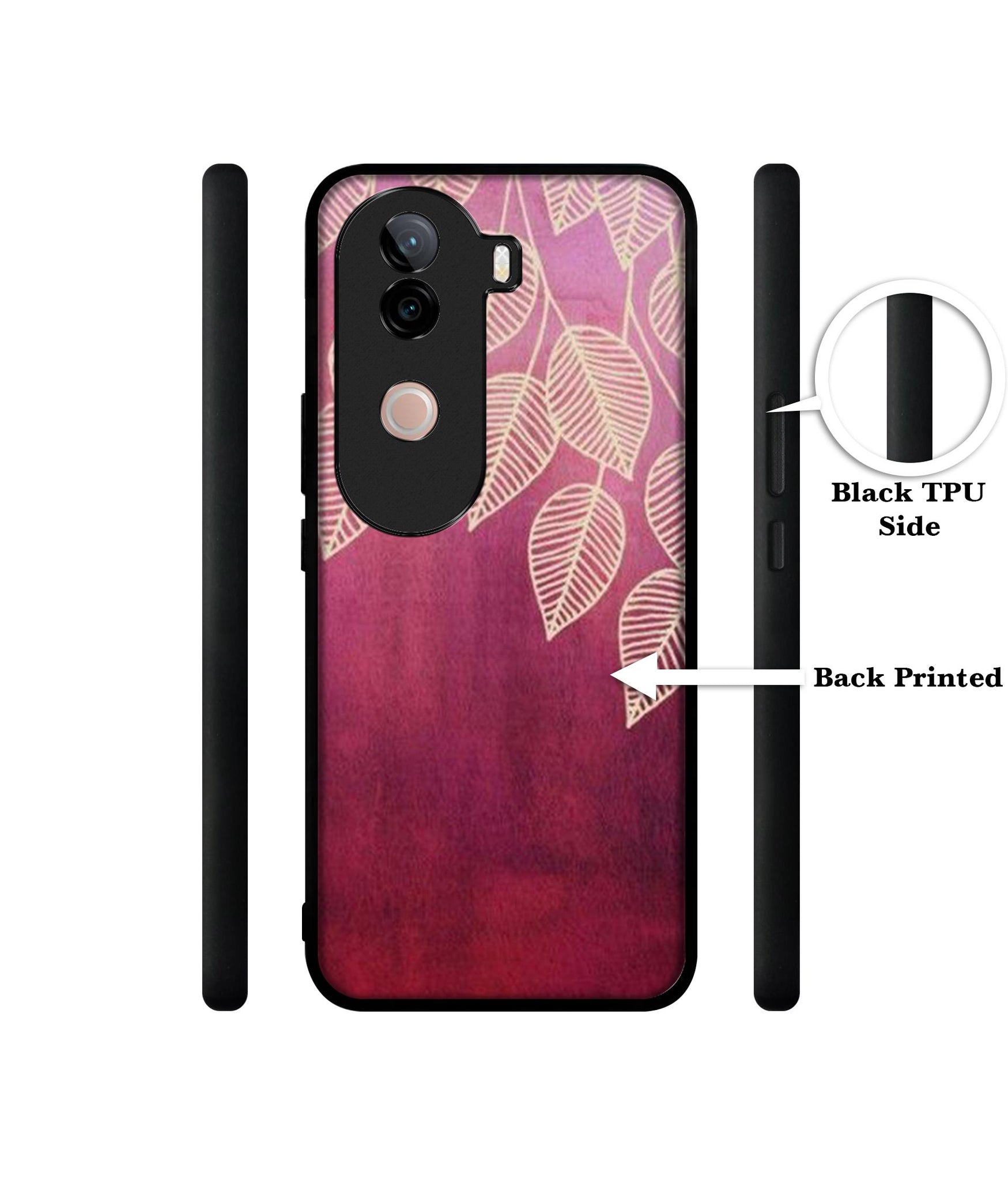 Leaf Pattern Design Designer 2D Printed Back Case Cover for Vivo V40e 5G / iQOO Z9s 5G