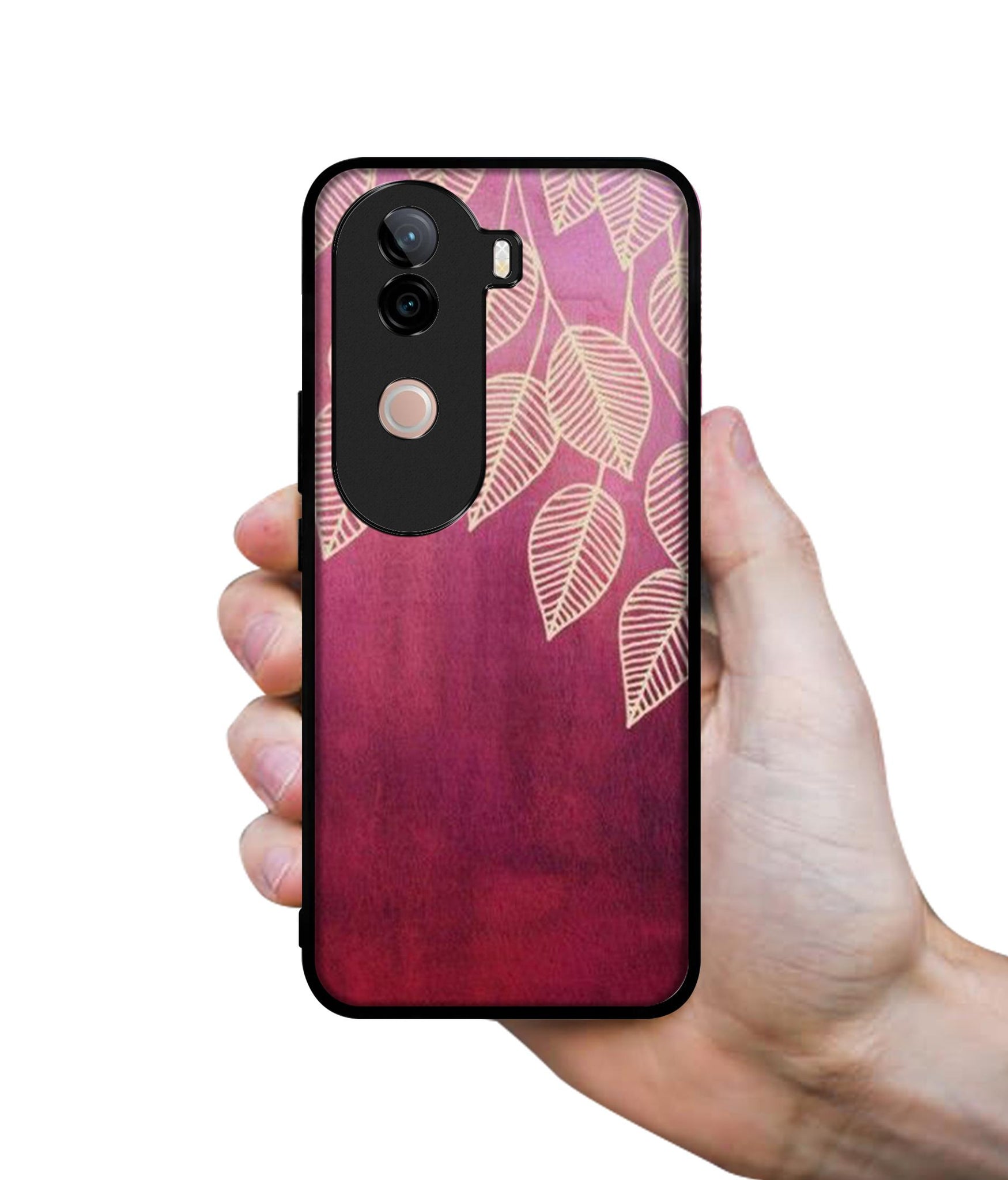 Leaf Pattern Design Designer 2D Printed Back Case Cover for Vivo V40e 5G / iQOO Z9s 5G