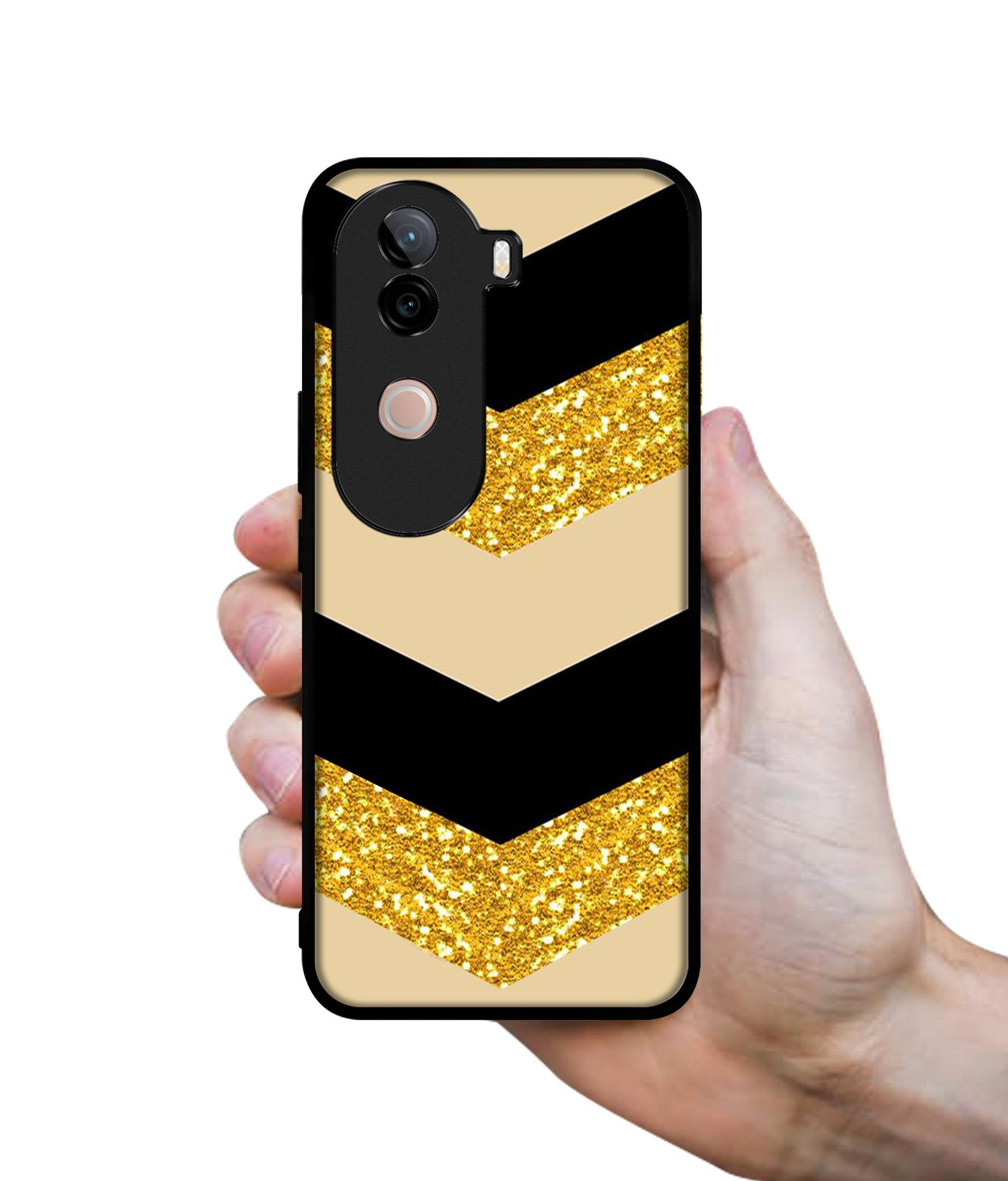 Black & Gold Design Designer 2D Printed Back Case Cover for Vivo V40e 5G / iQOO Z9s 5G