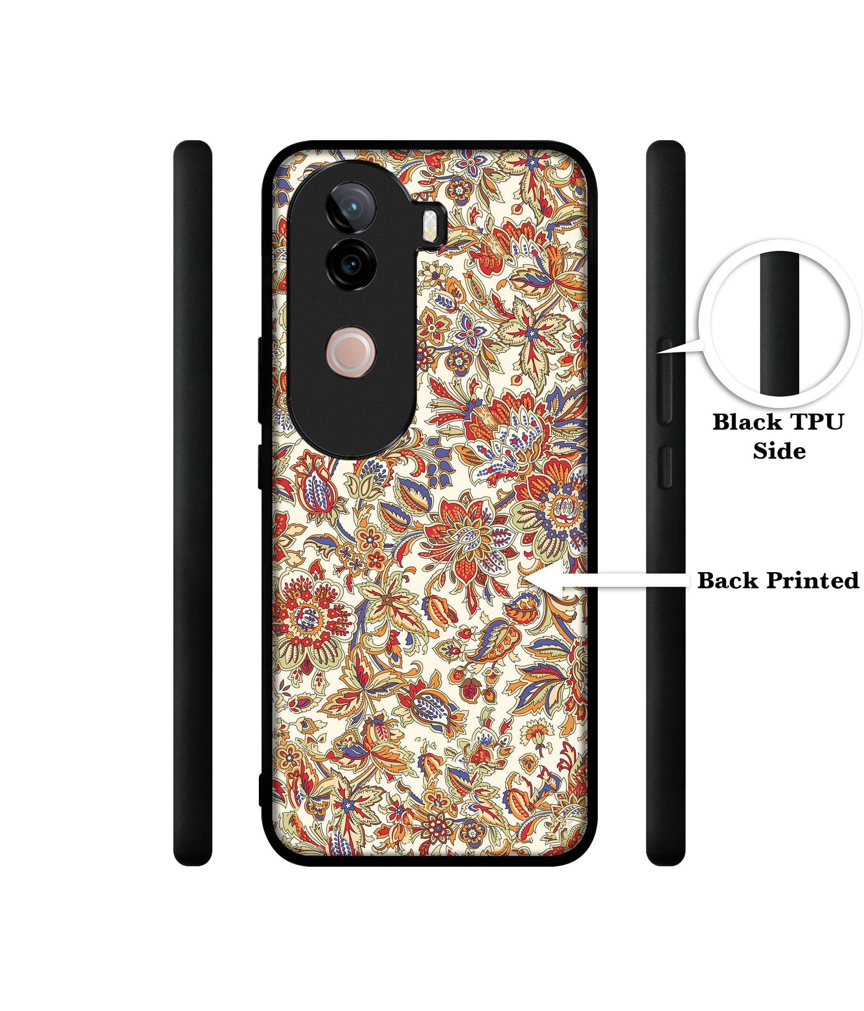 Floral Design Designer 2D Printed Back Case Cover for Vivo V40e 5G / iQOO Z9s 5G