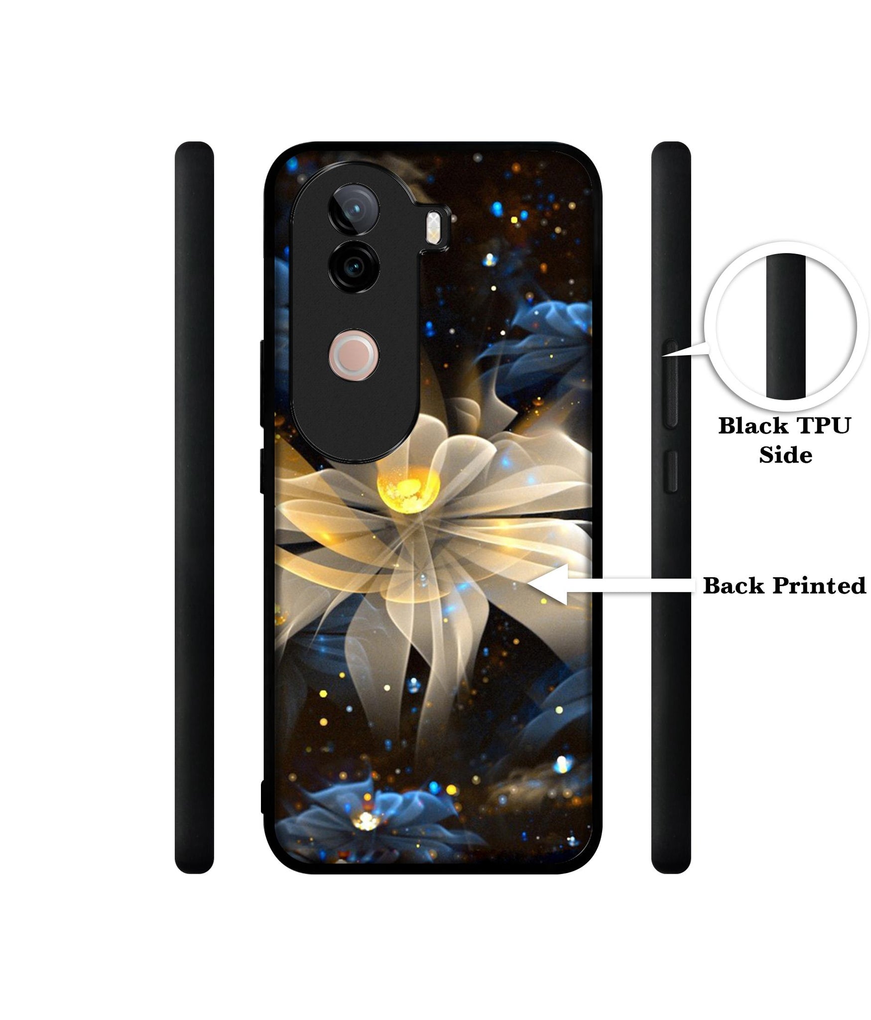 Art Flower Design Designer 2D Printed Back Case Cover for Vivo V40e 5G / iQOO Z9s 5G