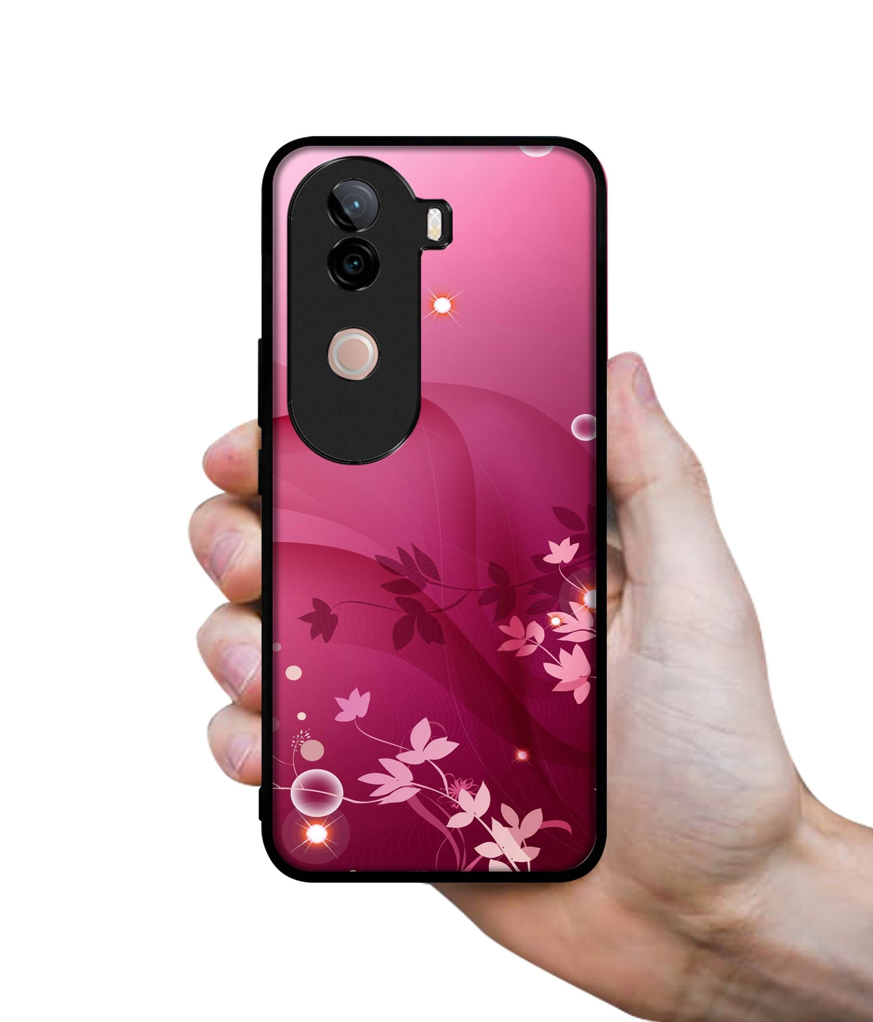 Pink Abstract Design Designer 2D Printed Back Case Cover for Vivo V40e 5G / iQOO Z9s 5G