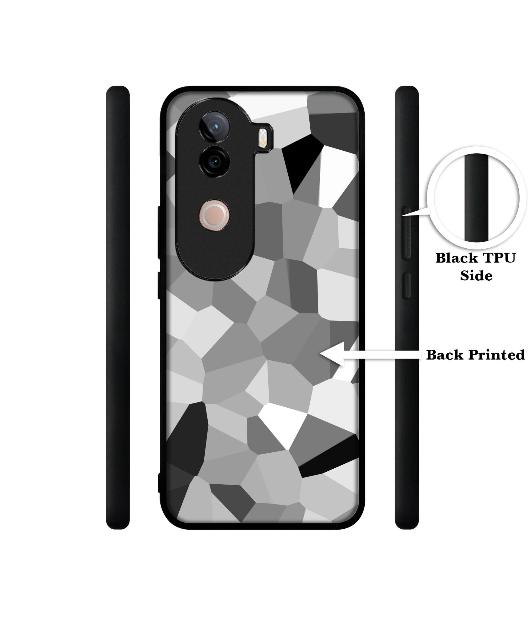 Black & White Mathematical Shape Design Designer 2D Printed Back Case Cover for Vivo V40e 5G / iQOO Z9s 5G