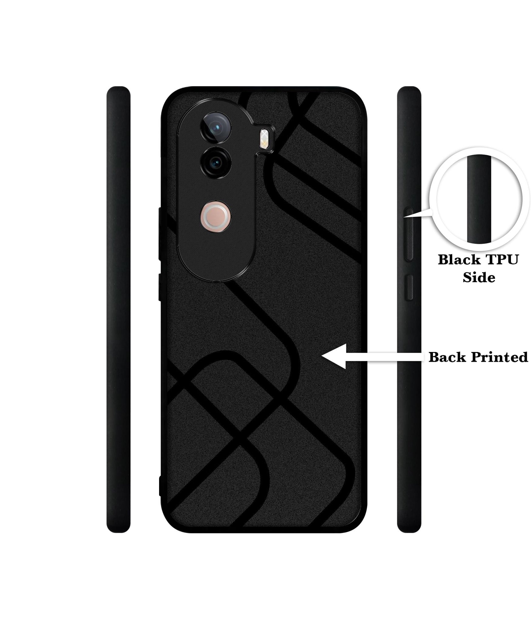 Zig-Zag Black Line Design Designer 2D Printed Back Case Cover for Vivo V40e 5G / iQOO Z9s 5G