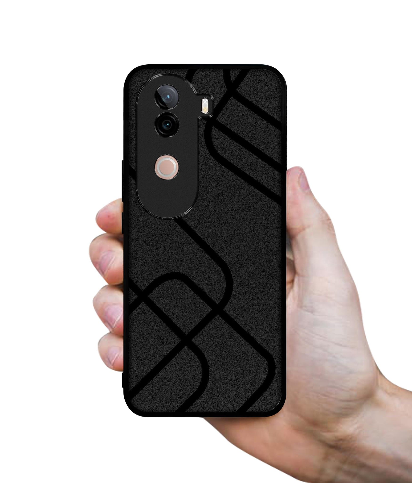 Zig-Zag Black Line Design Designer 2D Printed Back Case Cover for Vivo V40e 5G / iQOO Z9s 5G