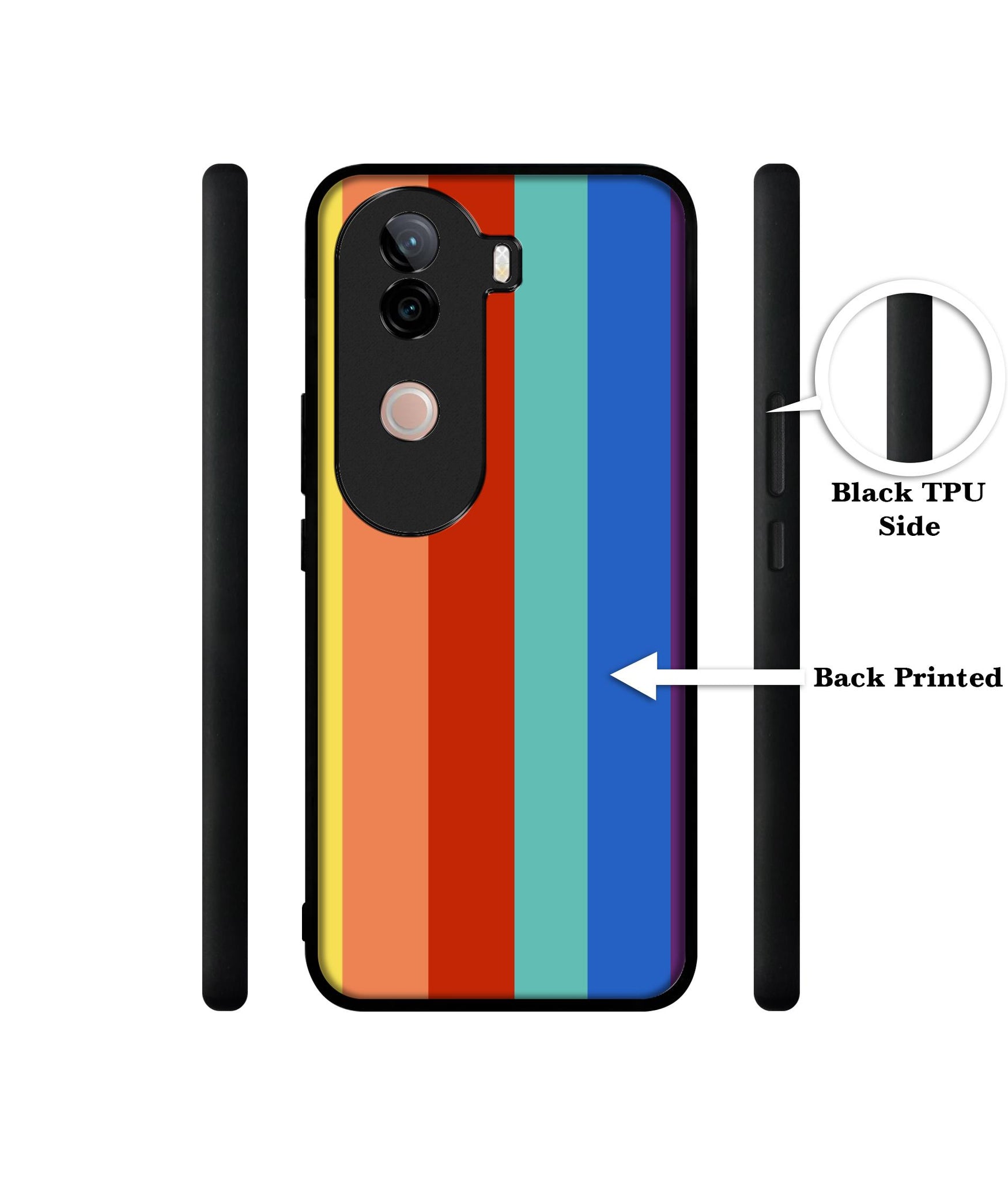 Rainbow Colors Design Designer 2D Printed Back Case Cover for Vivo V40e 5G / iQOO Z9s 5G