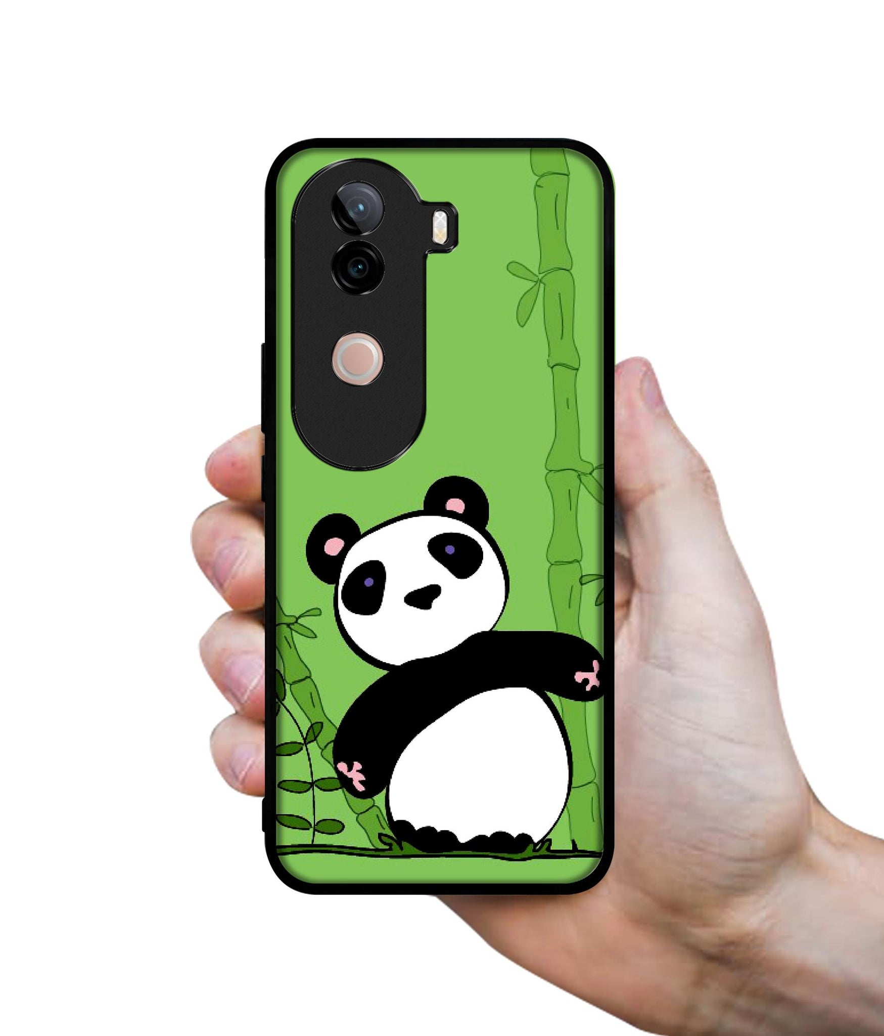 Panda with Bamboo Design Designer 2D Printed Back Case Cover for Vivo V40e 5G / iQOO Z9s 5G