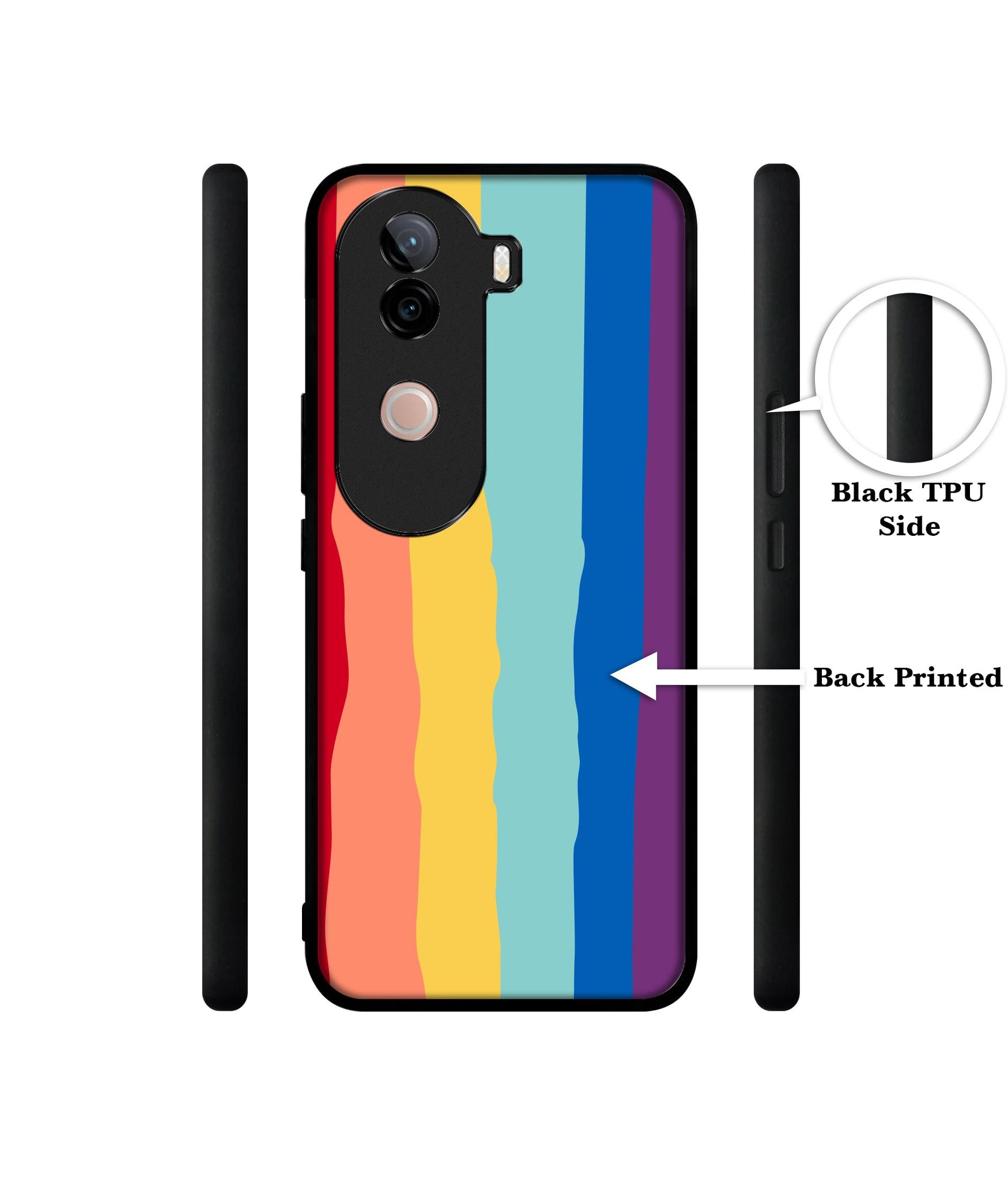 Rainbow Design Designer 2D Printed Back Case Cover for Vivo V40e 5G / iQOO Z9s 5G