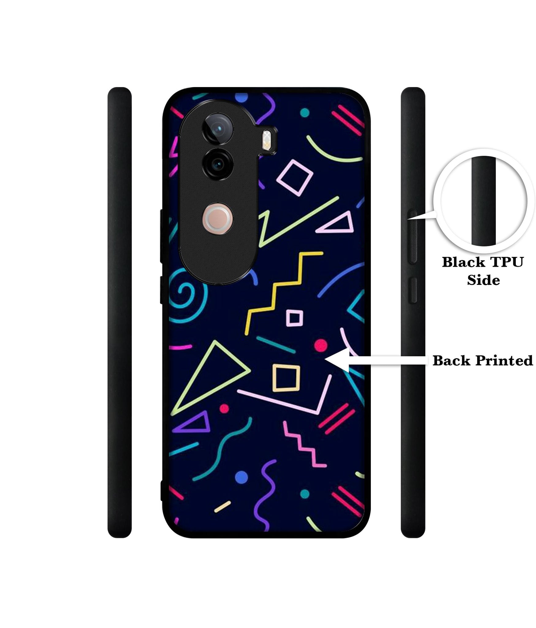 Retro Abstract Design Designer 2D Printed Back Case Cover for Vivo V40e 5G / iQOO Z9s 5G