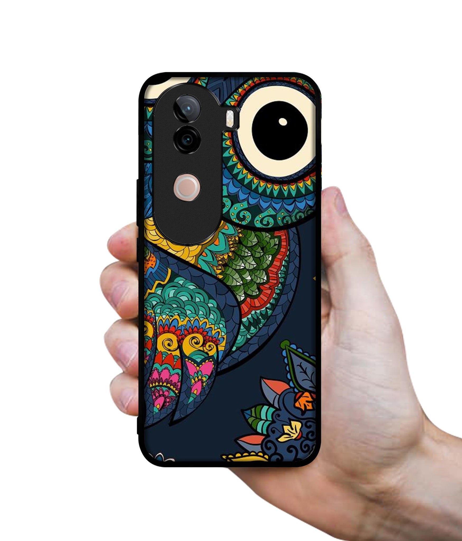 Owl Illustration Design Designer 2D Printed Back Case Cover for Vivo V40e 5G / iQOO Z9s 5G