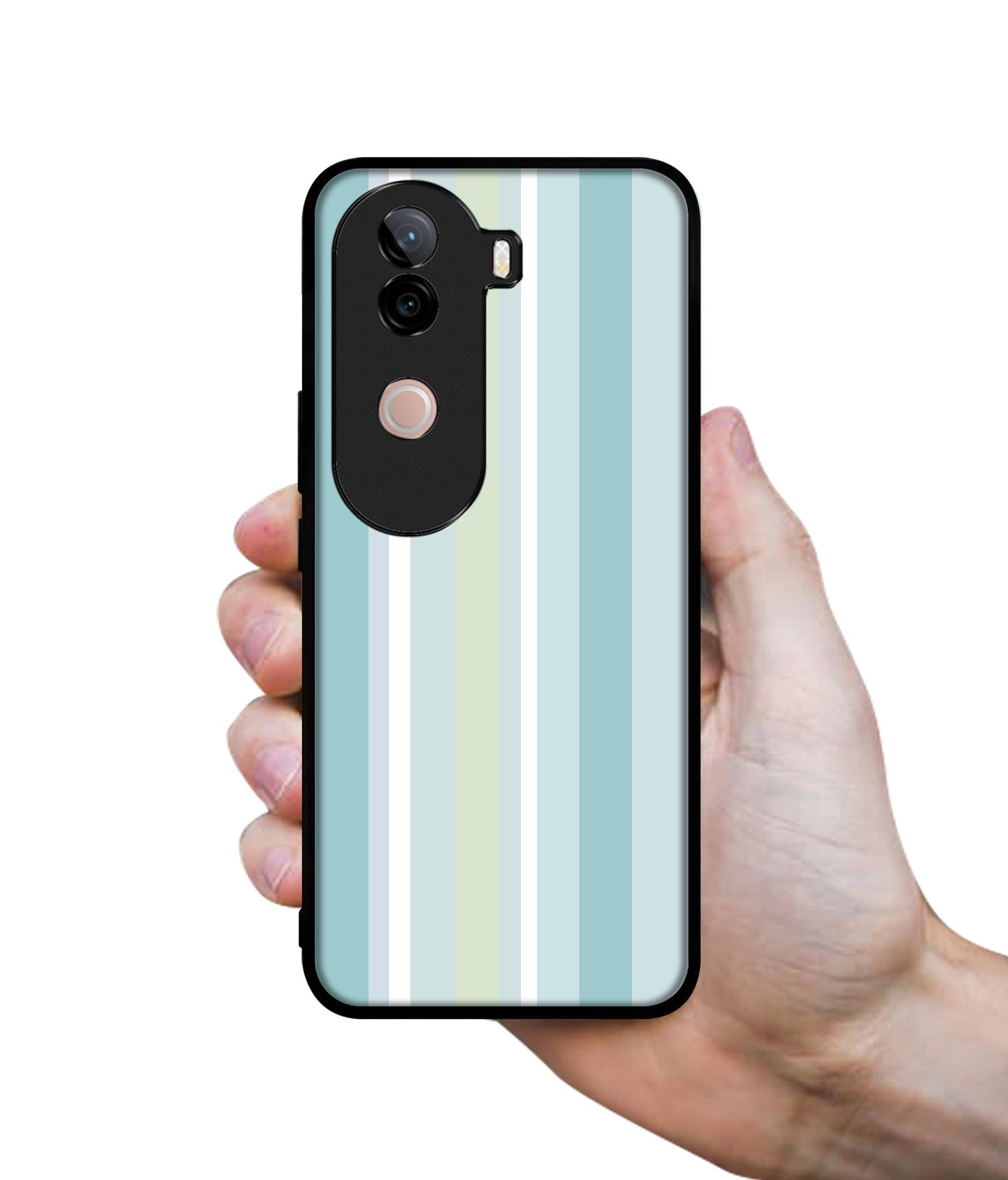 Light Green Stripes Design Designer 2D Printed Back Case Cover for Vivo V40e 5G / iQOO Z9s 5G