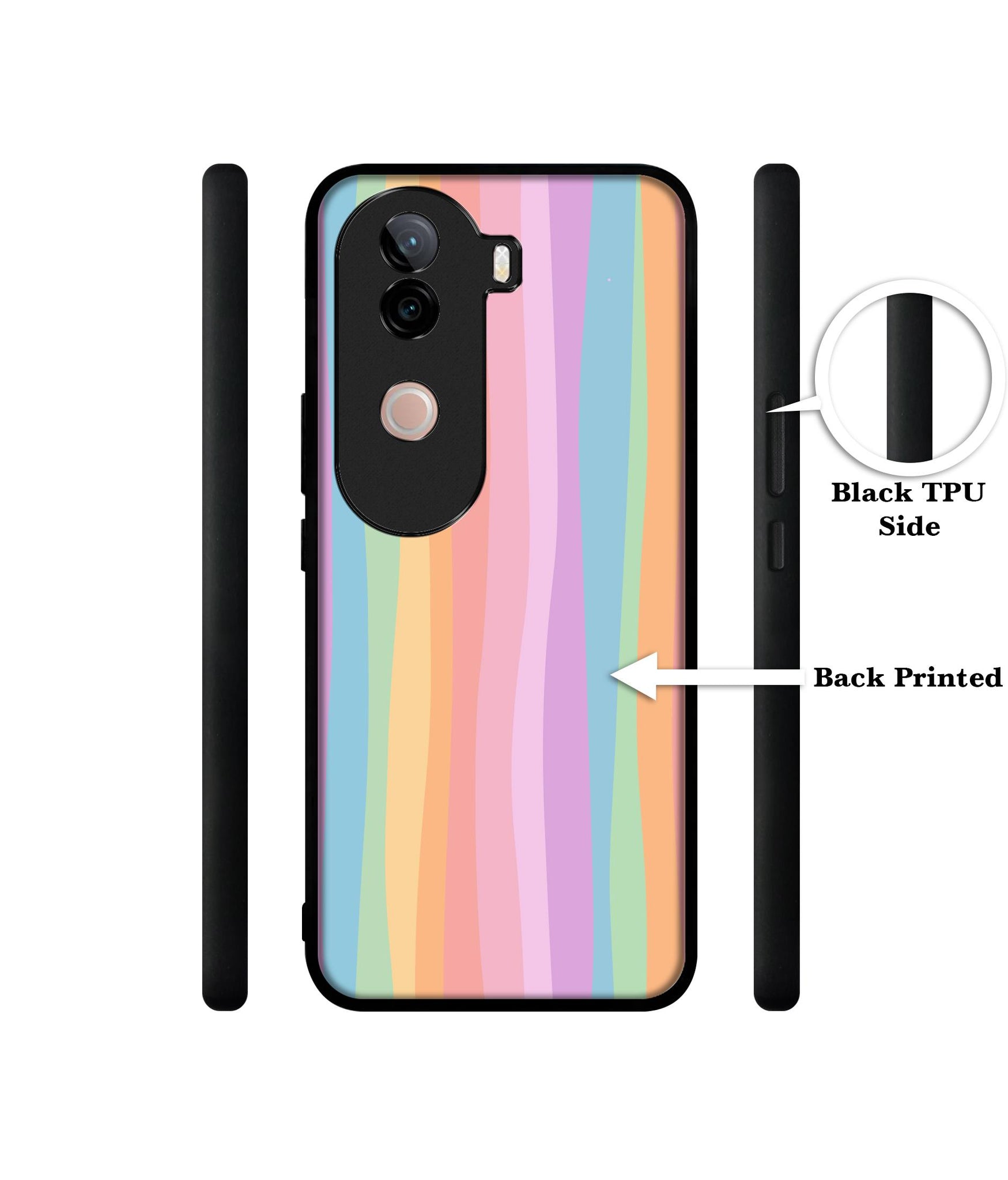 Cool Rainbow Design Designer 2D Printed Back Case Cover for Vivo V40e 5G / iQOO Z9s 5G