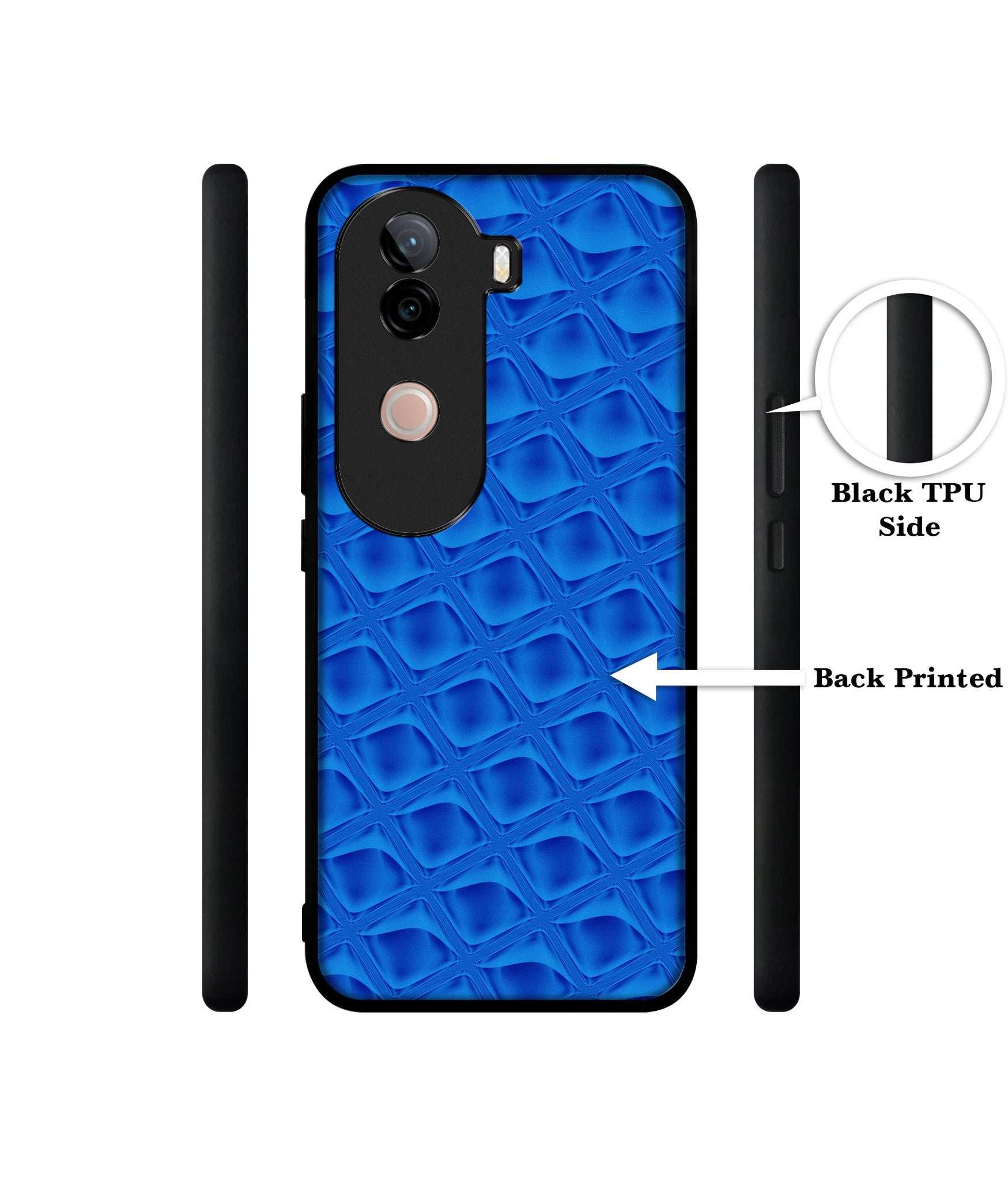 Blue Diamond Design Designer 2D Printed Back Case Cover for Vivo V40e 5G / iQOO Z9s 5G