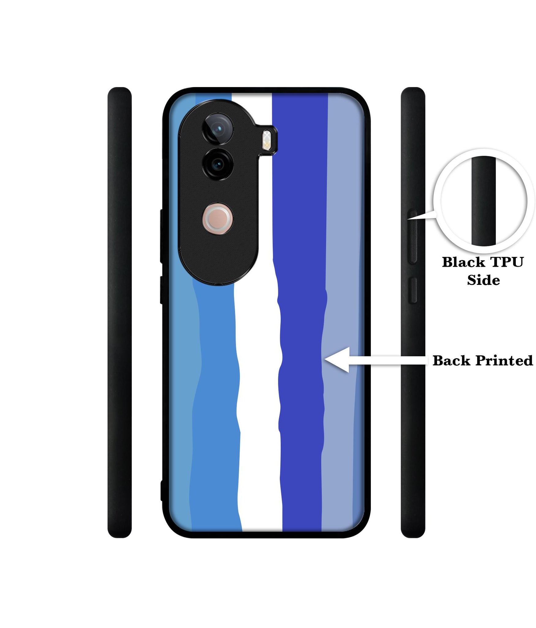 Blue Stripes Rainbow Design Designer 2D Printed Back Case Cover for Vivo V40e 5G / iQOO Z9s 5G