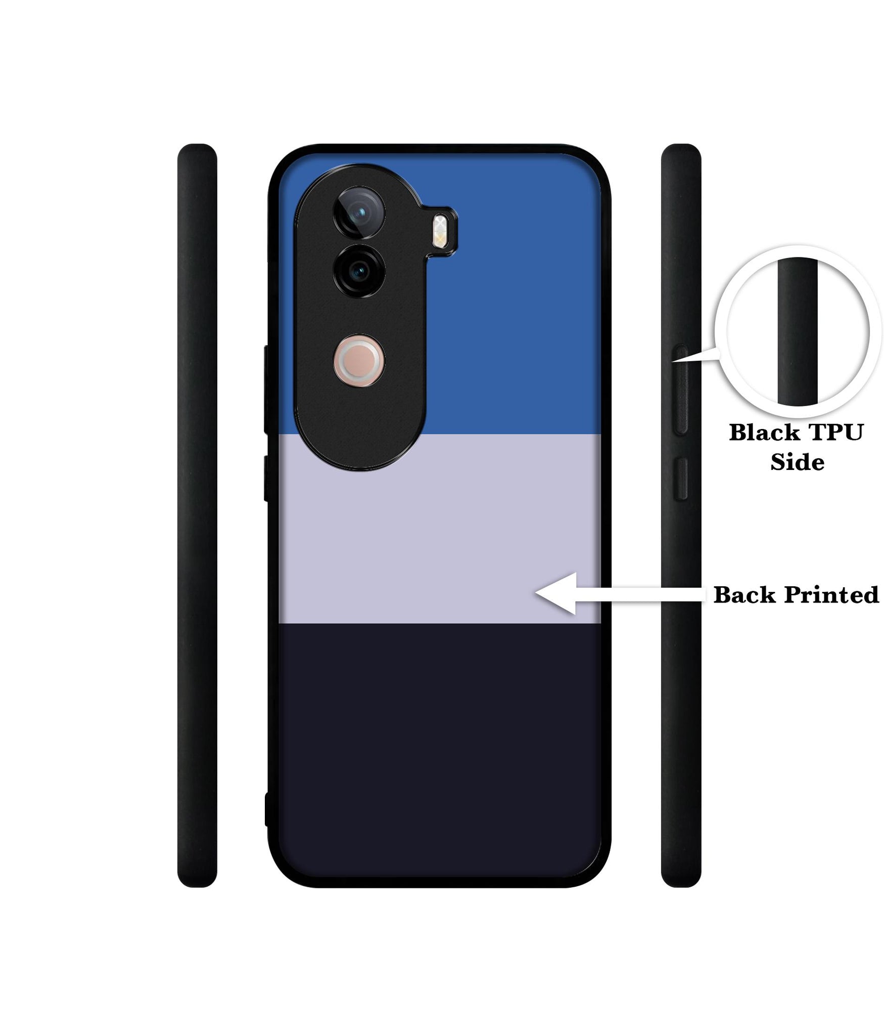 Three Color Stripes Design Designer 2D Printed Back Case Cover for Vivo V40e 5G / iQOO Z9s 5G